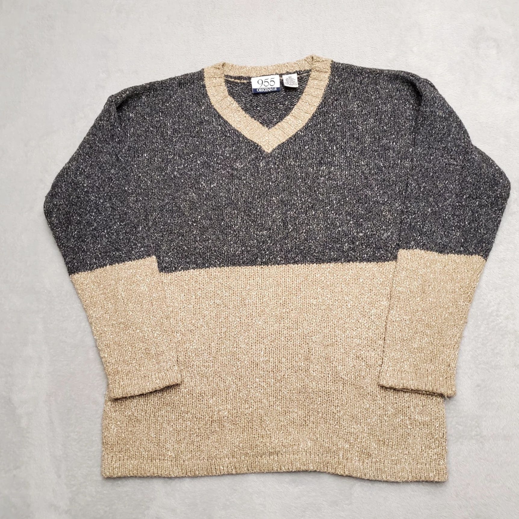 Vintage VINTAGE 955 Originals Sweater Men M Beige Wool Blend V-Neck Pullover Casual 955 Originals Mens Long Sleeve Knit Solid Classic Modern Size US M / EU 48-50 / 2 - 4 Thumbnail