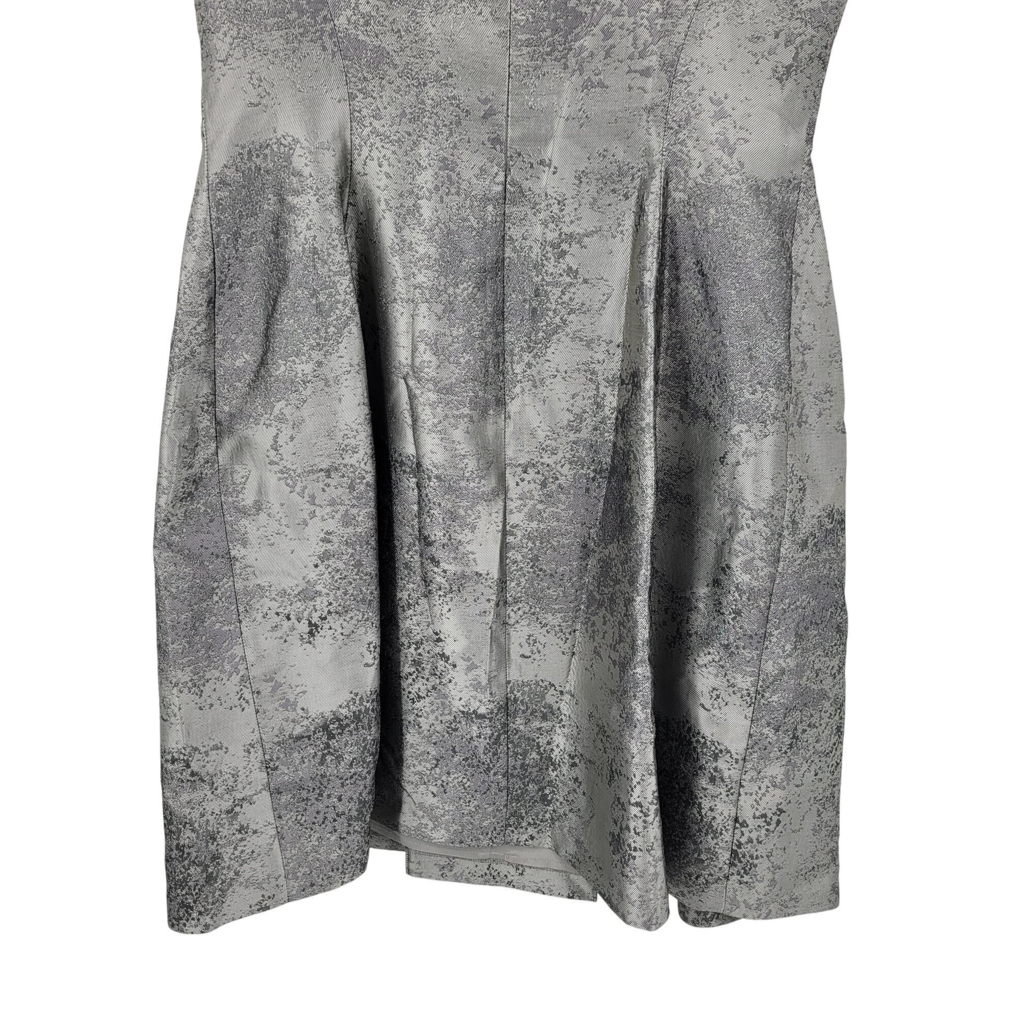 Anne Klein Vtg 80s Metallic Silver Fit Flare Dress Sz 14 Pockets Holida Size XL / US 12-14 / IT 48-50 - 10 Thumbnail