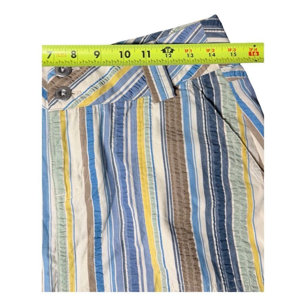 Patagonia Patagonia Women’s Striped Mini Skirt Size 2 Blue Yellow Cotton Casual Size 26" / US 2 / IT 38 - 5 Thumbnail
