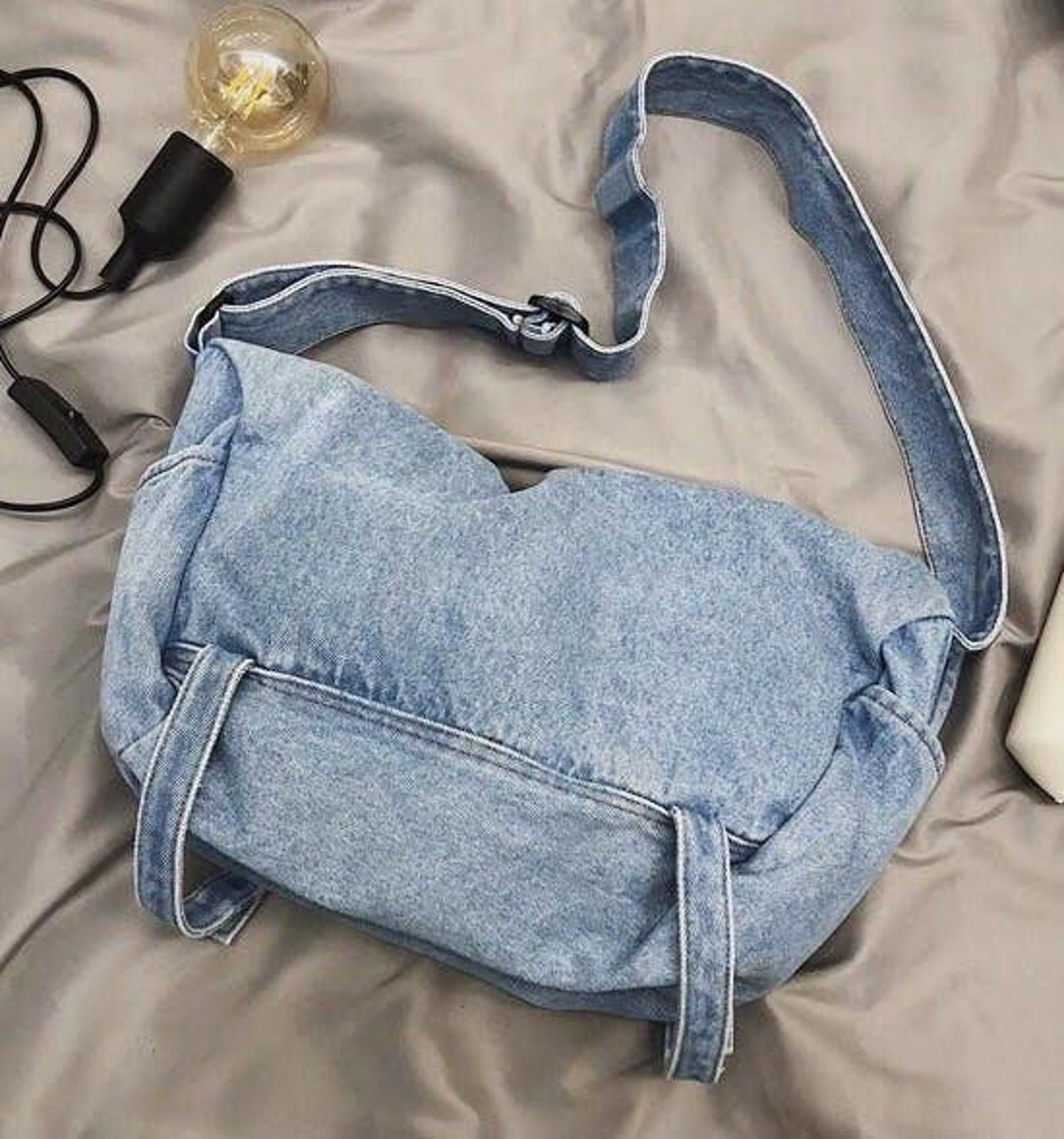 Vintage Denim Sling Bag - Casual Crossbody Size ONE SIZE - 4 Thumbnail