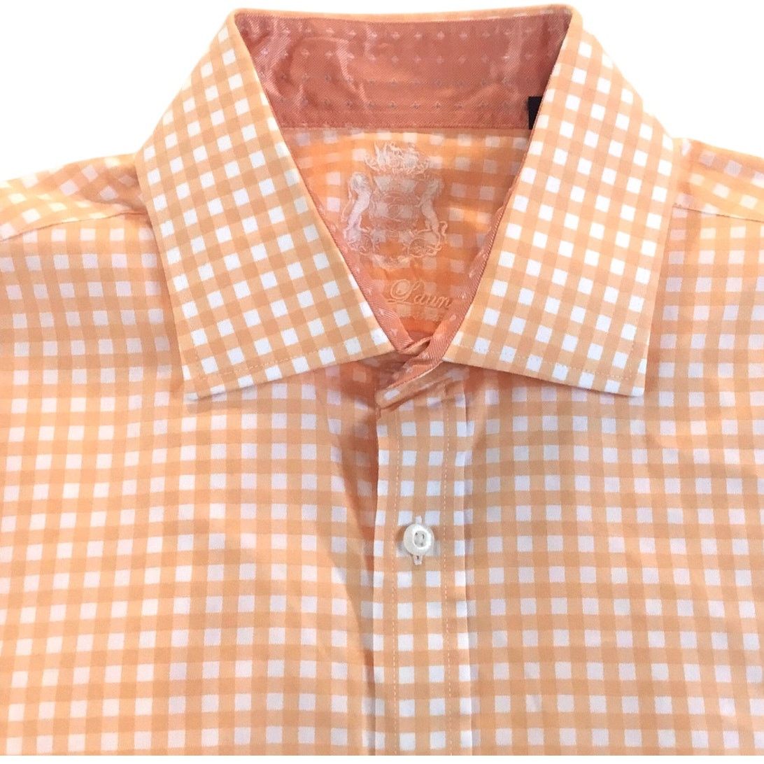 English Laundry English Laundry Men's Dress Shirt 15-1/2-34/35 Orange Check Size US L / EU 52-54 / 3 - 9 Thumbnail