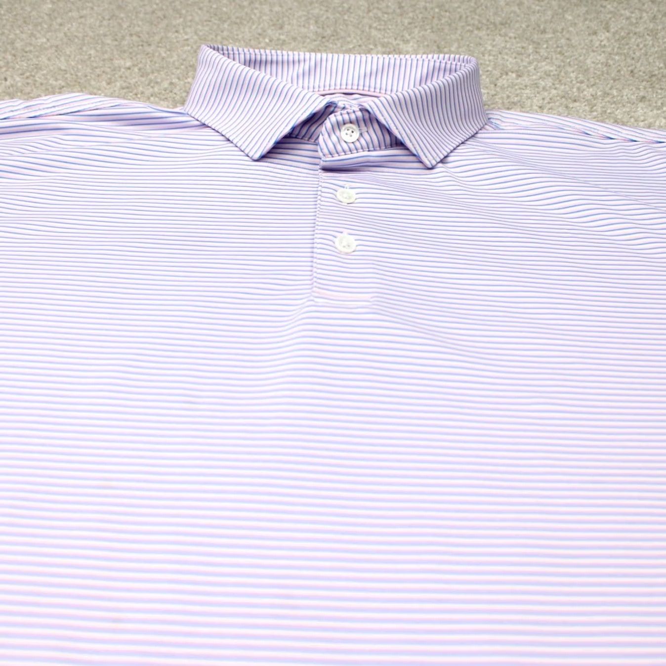 Vintage Harlestons Polo Shirt Mens 2XL XXL Pink/Blue Striped Tailored Fit Short Sleeve Shirt Men 2XL Regular Adult Pink Striped Polo Size US XXL / EU 58 / 5 - 5 Thumbnail