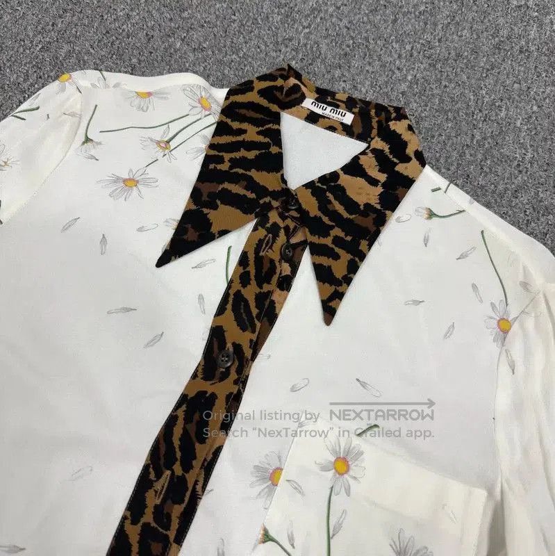 Other Miu Miu White Cotton Floral Shirt . Size XS / US 0-2 / IT 36-38 - 3 Thumbnail