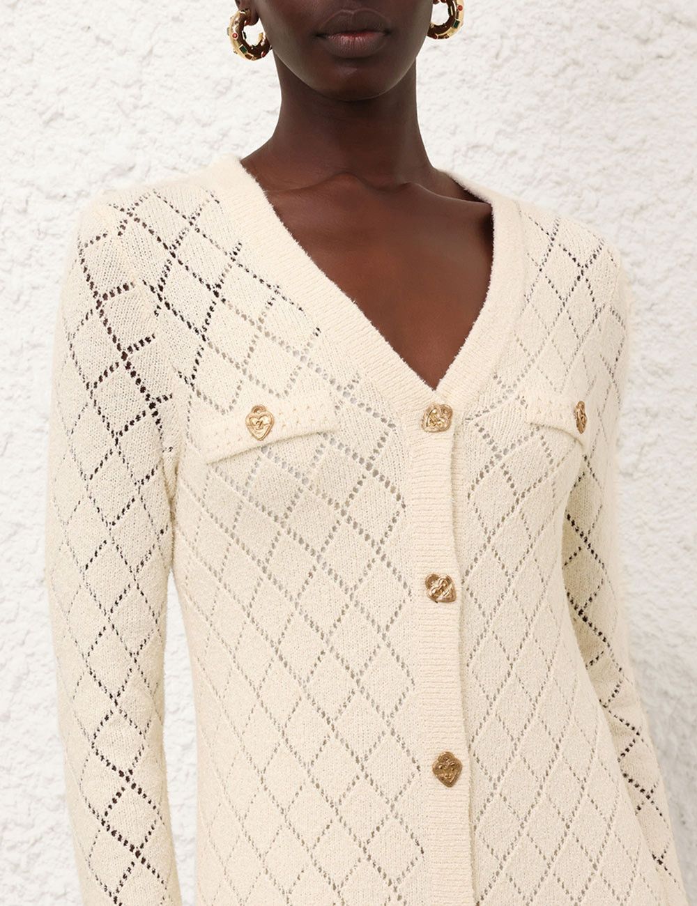 Zimmermann oc11z1025 Crush Pointelle Midi Dress in Cream Size M / US 6-8 / IT 42-44 - 5 Thumbnail