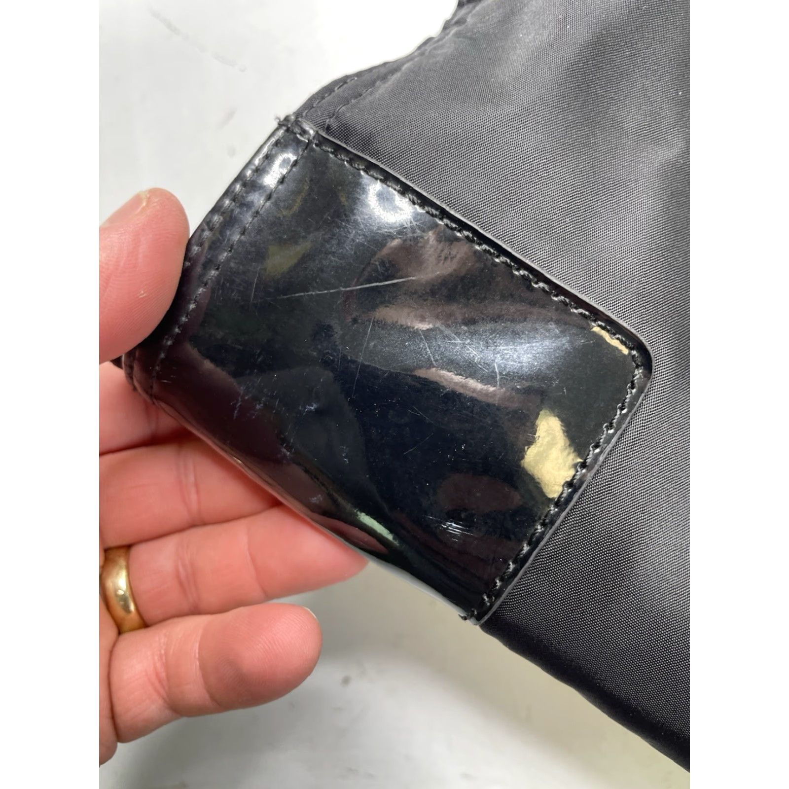 Tory Burch Tory Burch Ella Large Tote Bag Black Handbag Purse Tote Large Black Nylon Leather Double Handles Women Size ONE SIZE - 3 Thumbnail