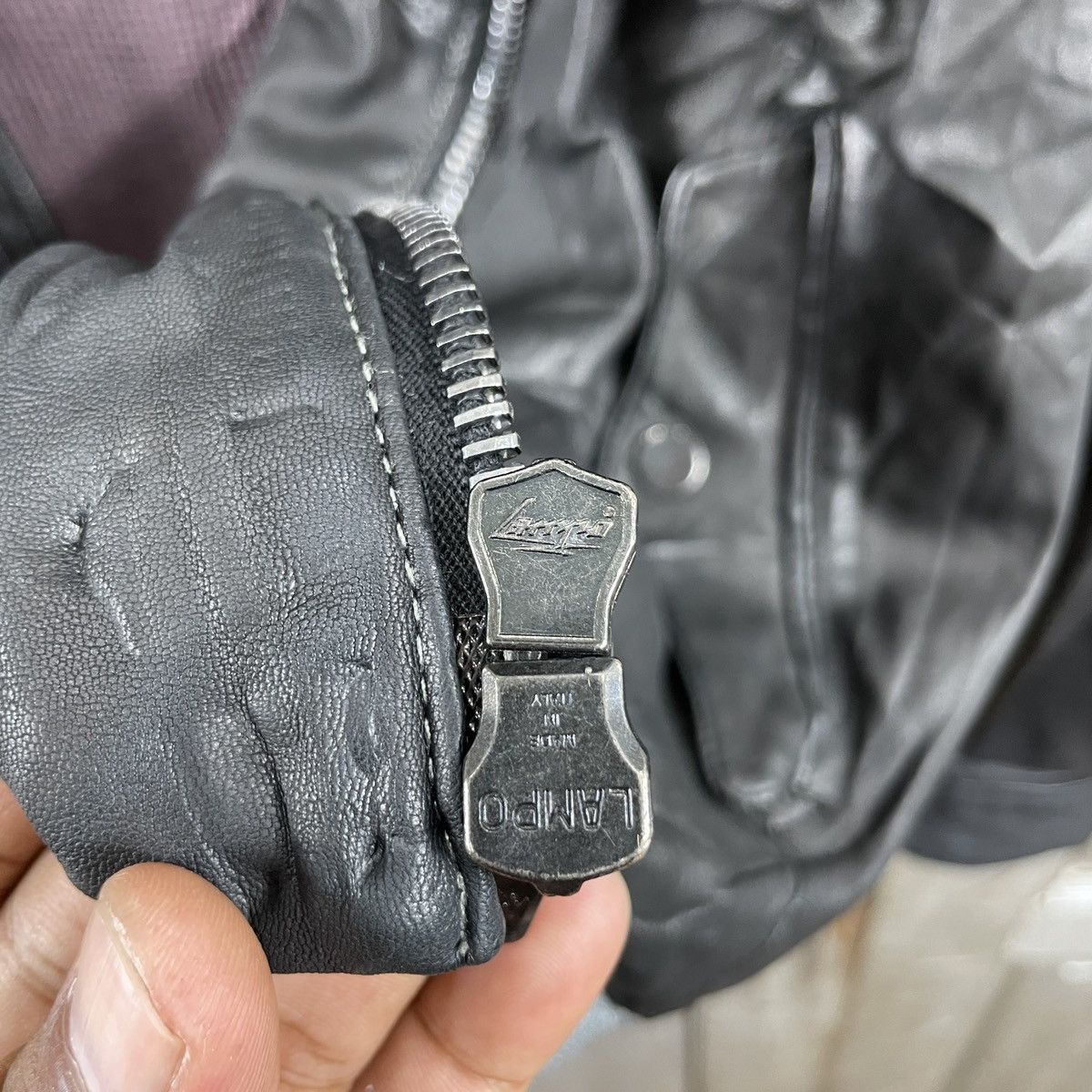 SHIPS × Ships Jet Blue Vintage Ships Japan Zipper Leather Jacket Size US L / EU 52-54 / 3 - 7 Thumbnail