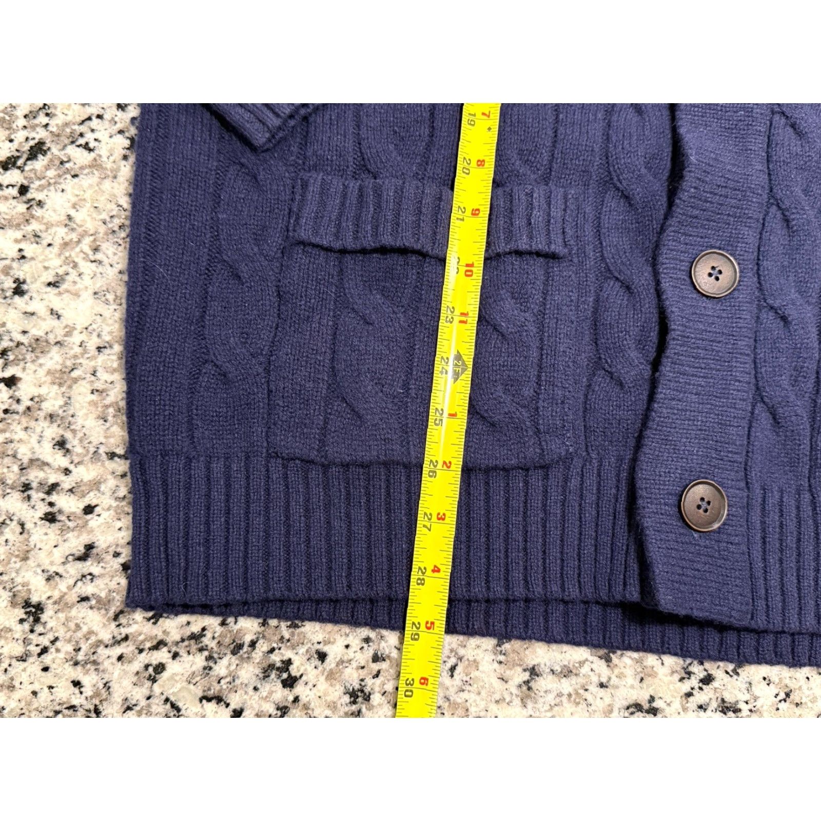 Charles Tyrwhitt NWOT Charles Tyrwhitt Chunky Cable Knit Cardigan 100% Geelong Lambswool XL Blue Size US XL / EU 56 / 4 - 2 Thumbnail