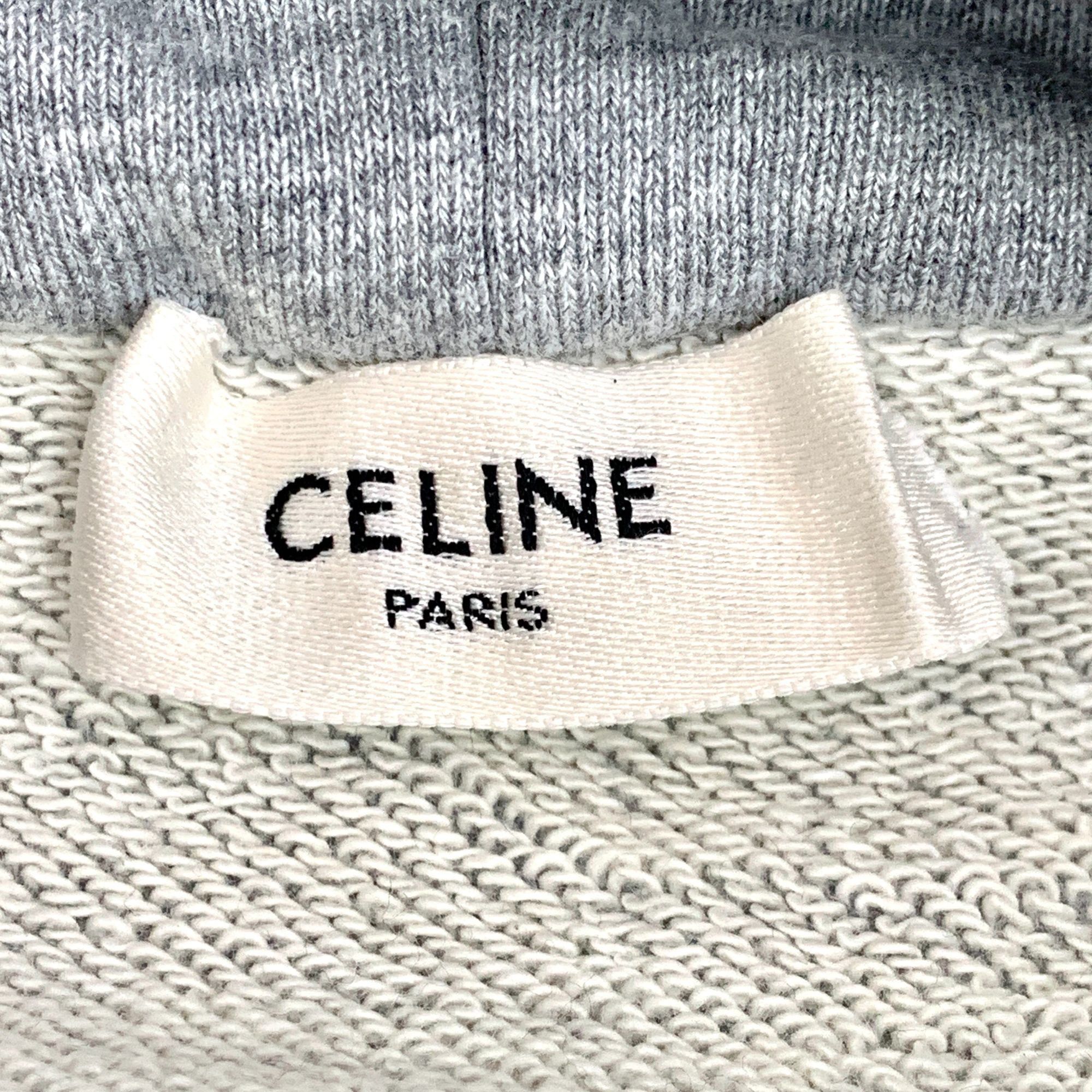 Celine Celine Grey Cotton Logo Hooded Drawstring Long-Sleeved Sweat Size XS / US 0-2 / IT 36-38 - 2 Thumbnail
