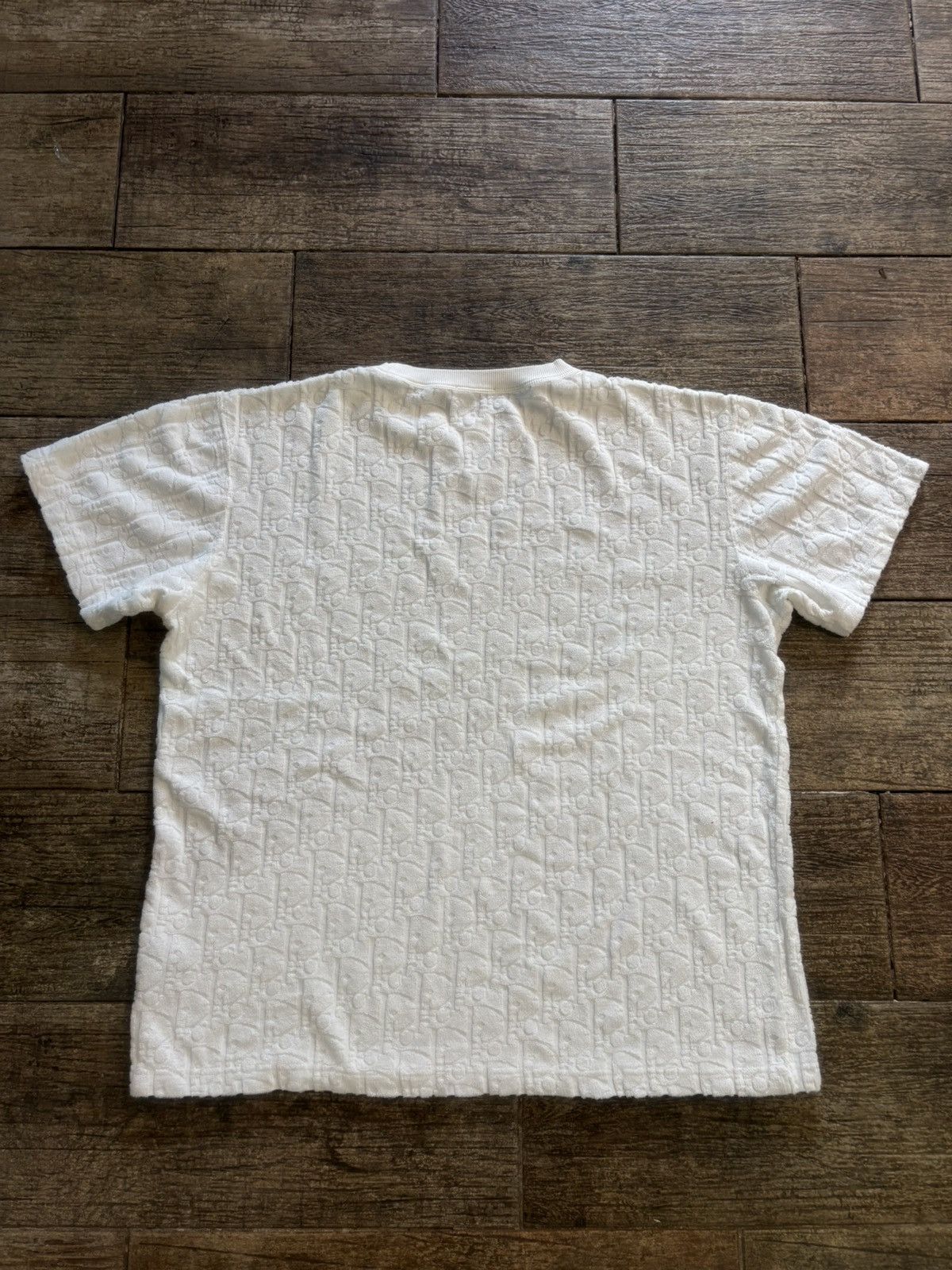 Dior White Towel Oblique Print Tee Size US S / EU 44-46 / 1 - 3 Thumbnail
