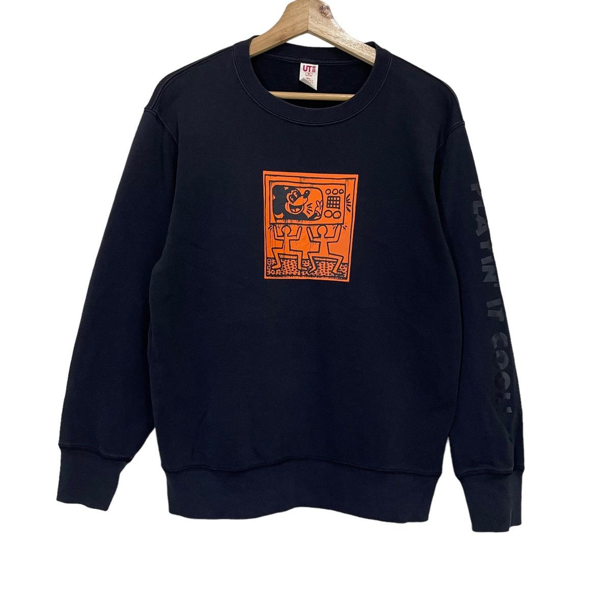 Japanese Brand × Keith Haring × Uniqlo Mickey Mouse x Keith Haring Big Logo Crewneck Sweatshirt Size US M / EU 48-50 / 2 - 1 Thumbnail