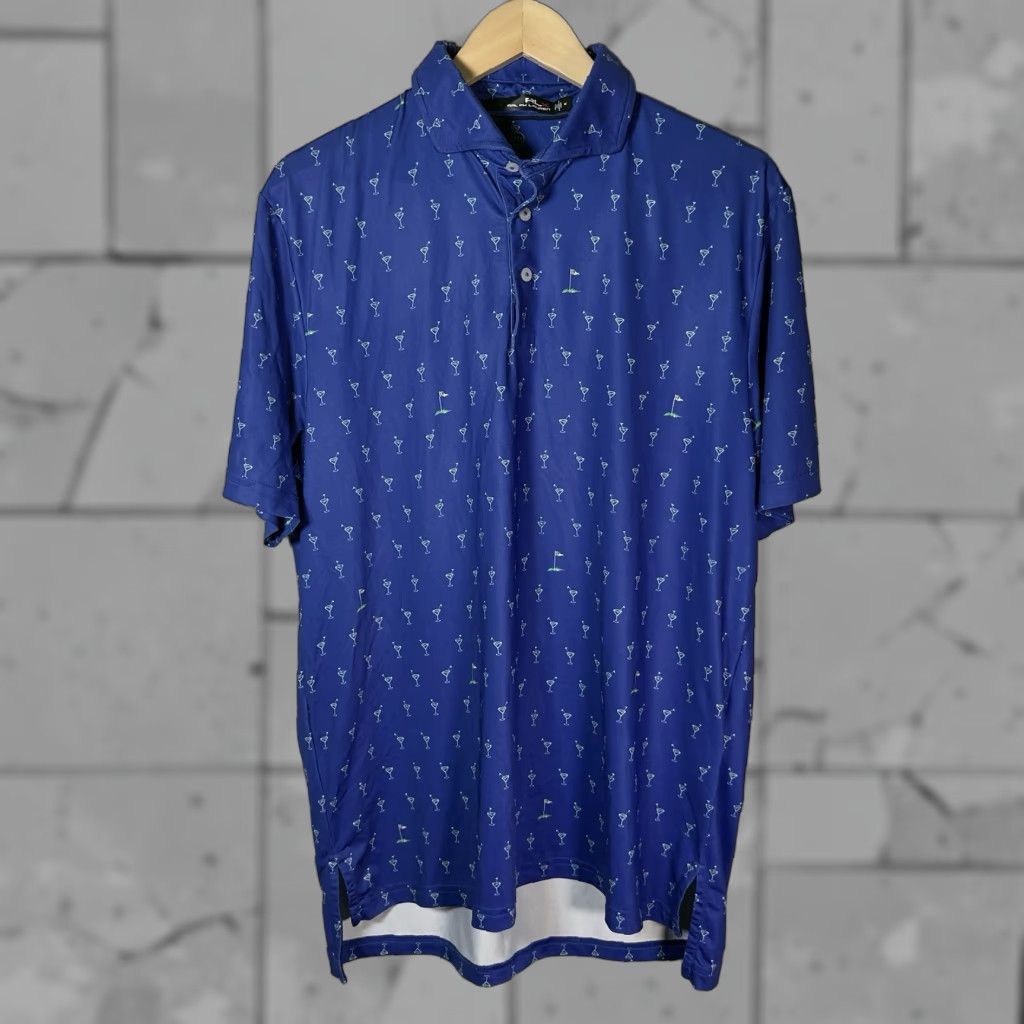 RLX Ralph Lauren Ralph Lauren RLX Martini Print Blue Athletic Polo Shirt Mens M Regular Fit Polo Size US M / EU 48-50 / 2 - 1 Thumbnail
