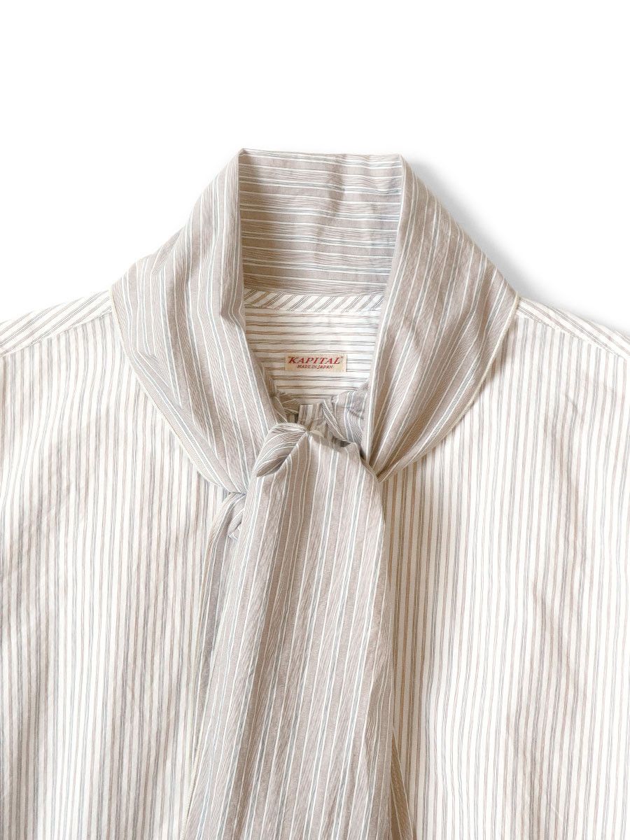 Kapital Kapital Cotton Striped Bow Tie Shirt Size US XL / EU 56 / 4 - 2 Thumbnail
