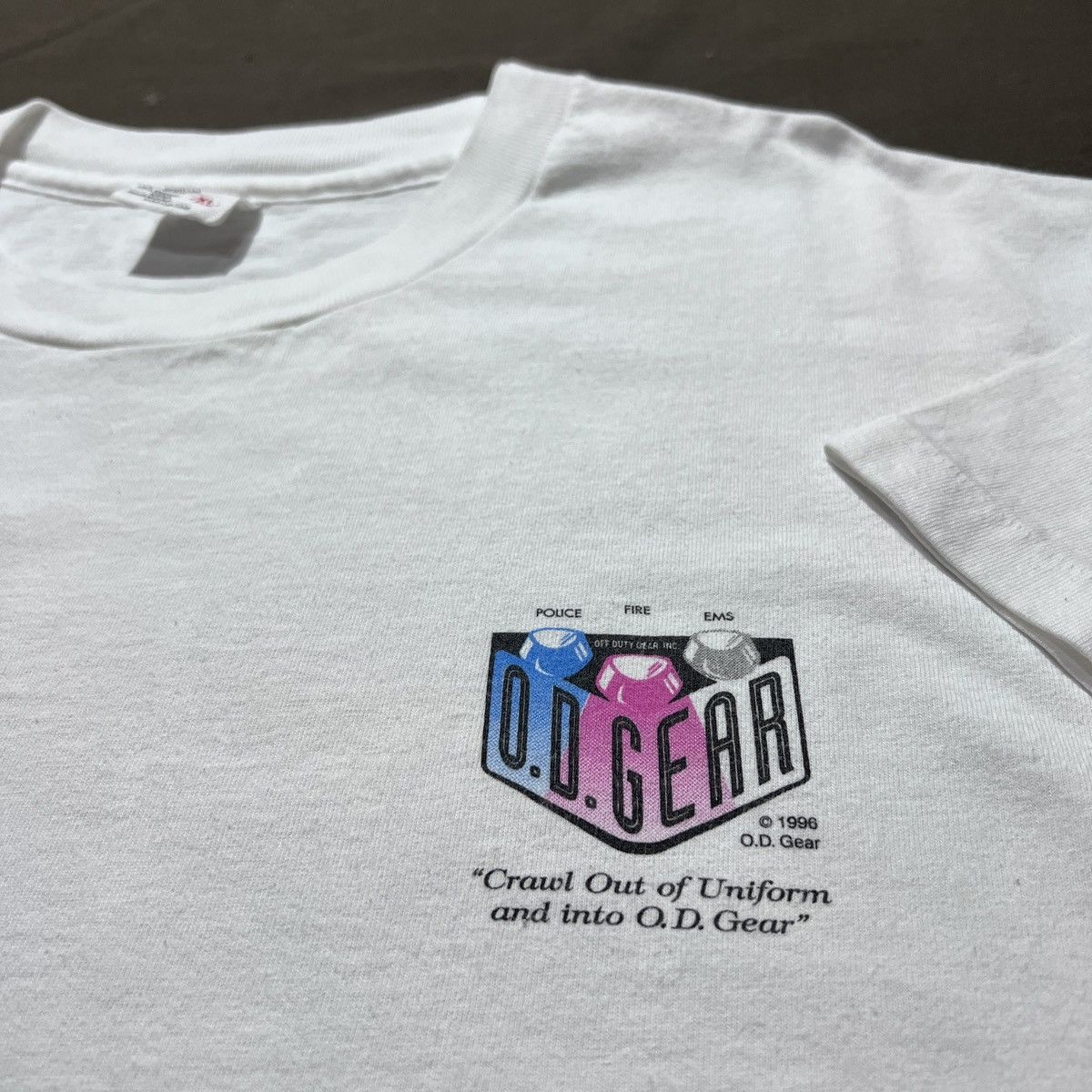 Vintage Vintage 90s O.D. Gear Police Department Graphic Tee Shirt XL Size US XL / EU 56 / 4 - 7 Thumbnail