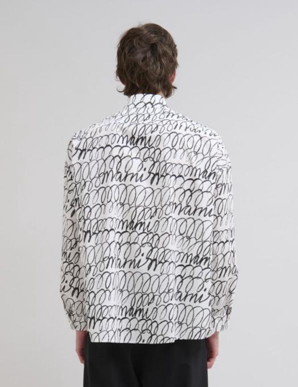 Marni o1w1db10326 Printed Long Sleeve Button Front Shirt in White Size US S / EU 44-46 / 1 - 2 Thumbnail