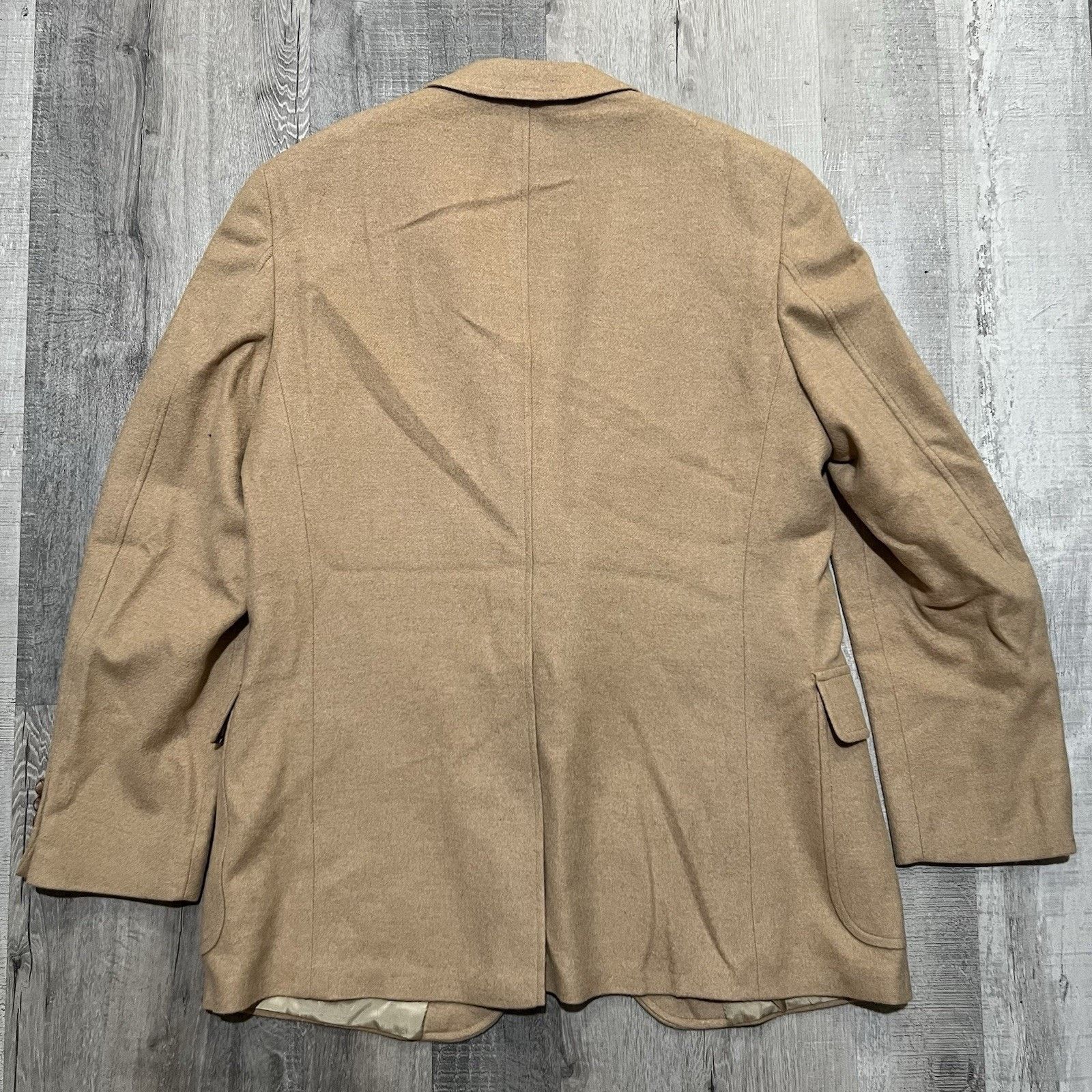 Polo Ralph Lauren VTG Polo University Ralph Lauren Tan Camel Hair 1980s Blazer Size 44R - 2 Thumbnail