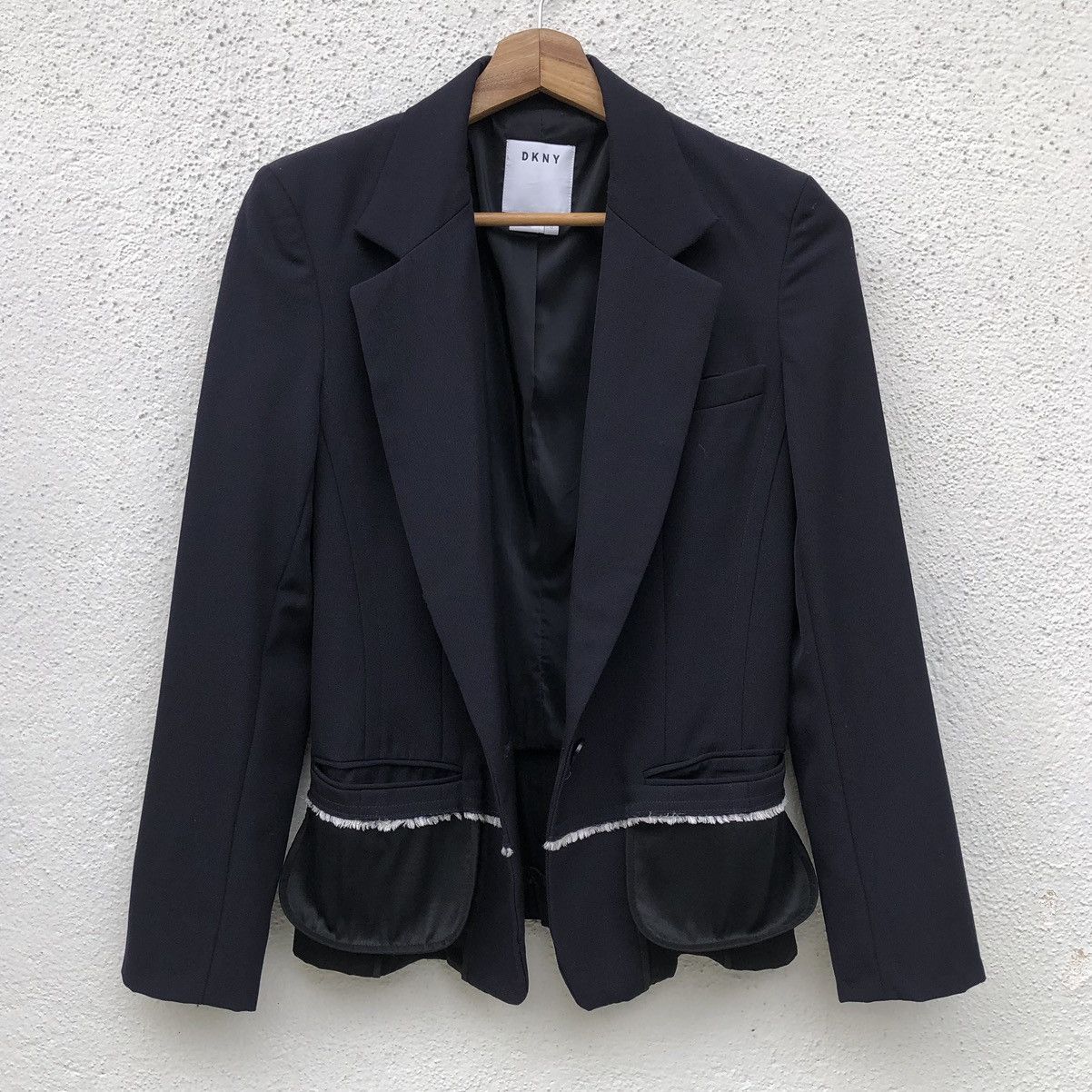 DKNY DKNY Black Layered Blazer Size S / US 4 / IT 40 - 2 Thumbnail