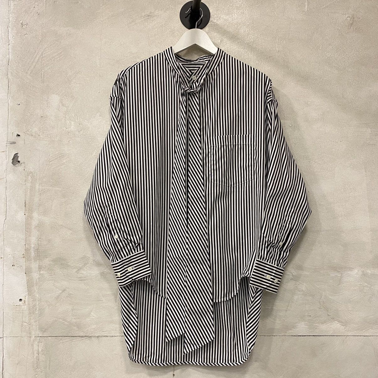 Balenciaga Balenciaga - Logo Striped Poplin Shirt Size XXS / US 00 / IT 34 - 5 Thumbnail