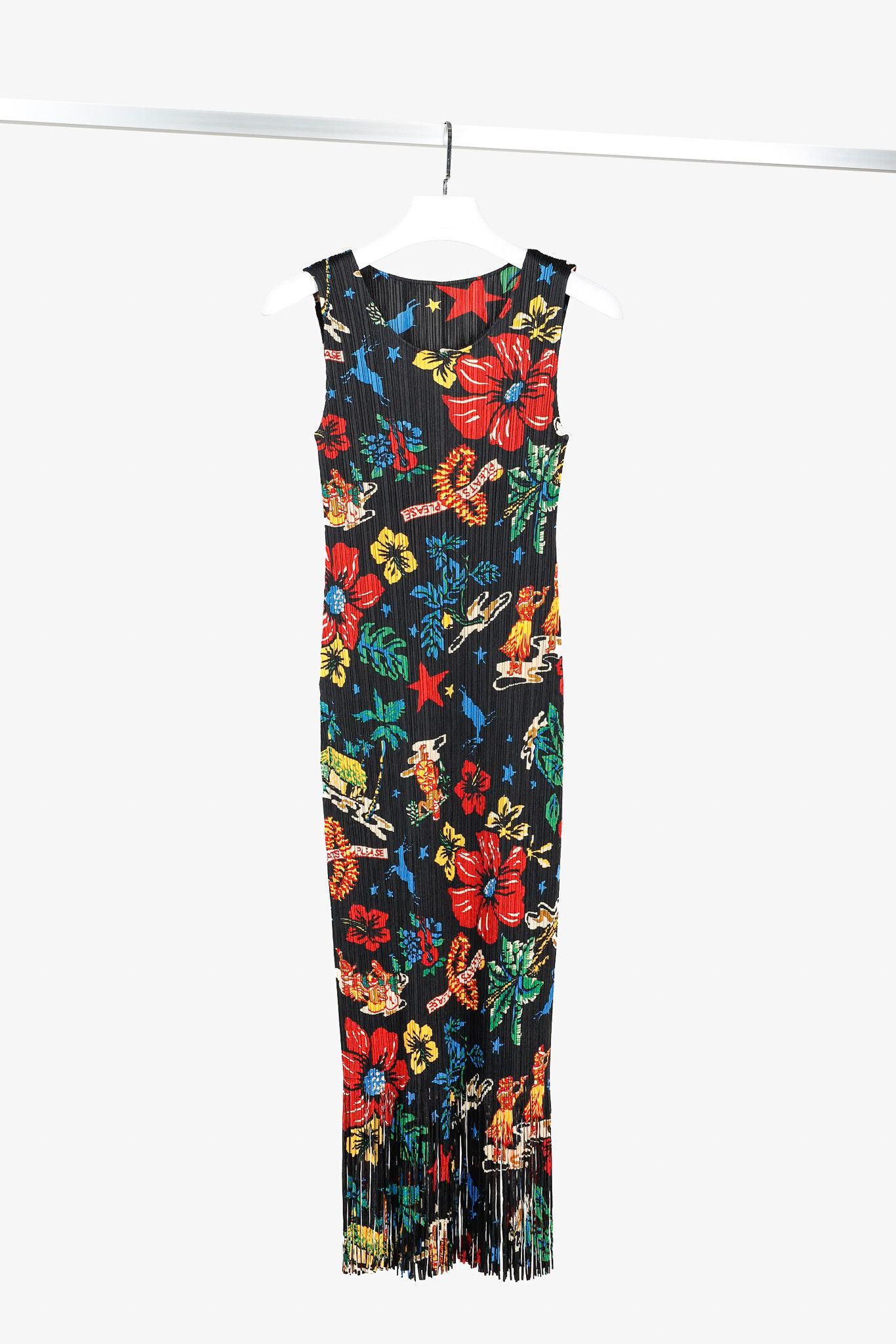 Pleats Please Issey Miyake Pleats Please Issey Miyake Hawaii Fringe Sleeveless Dress Size XL / US 12-14 / IT 48-50 - 1 Thumbnail