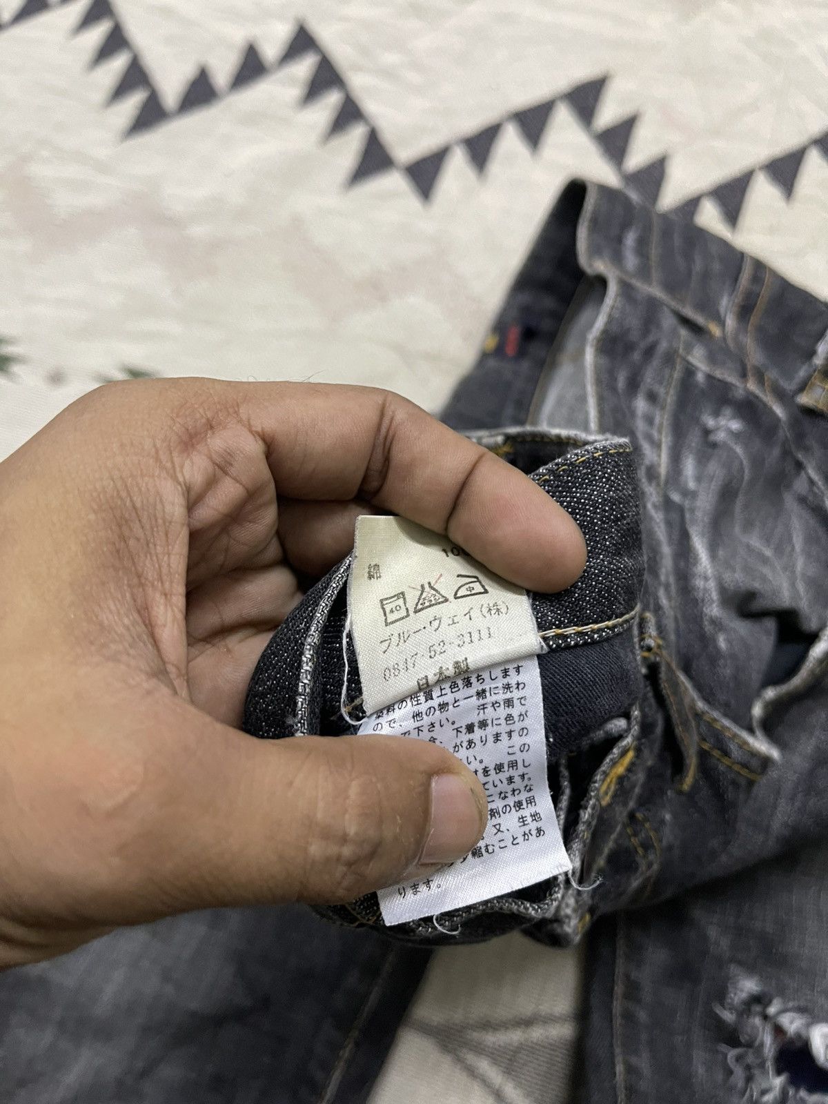 If Six Was Nine 2000s BLUE WAY DISTRESSED MUDMAD IF6WAS9 STYLE DENIM JEANS Size US 32 / EU 48 - 15 Thumbnail