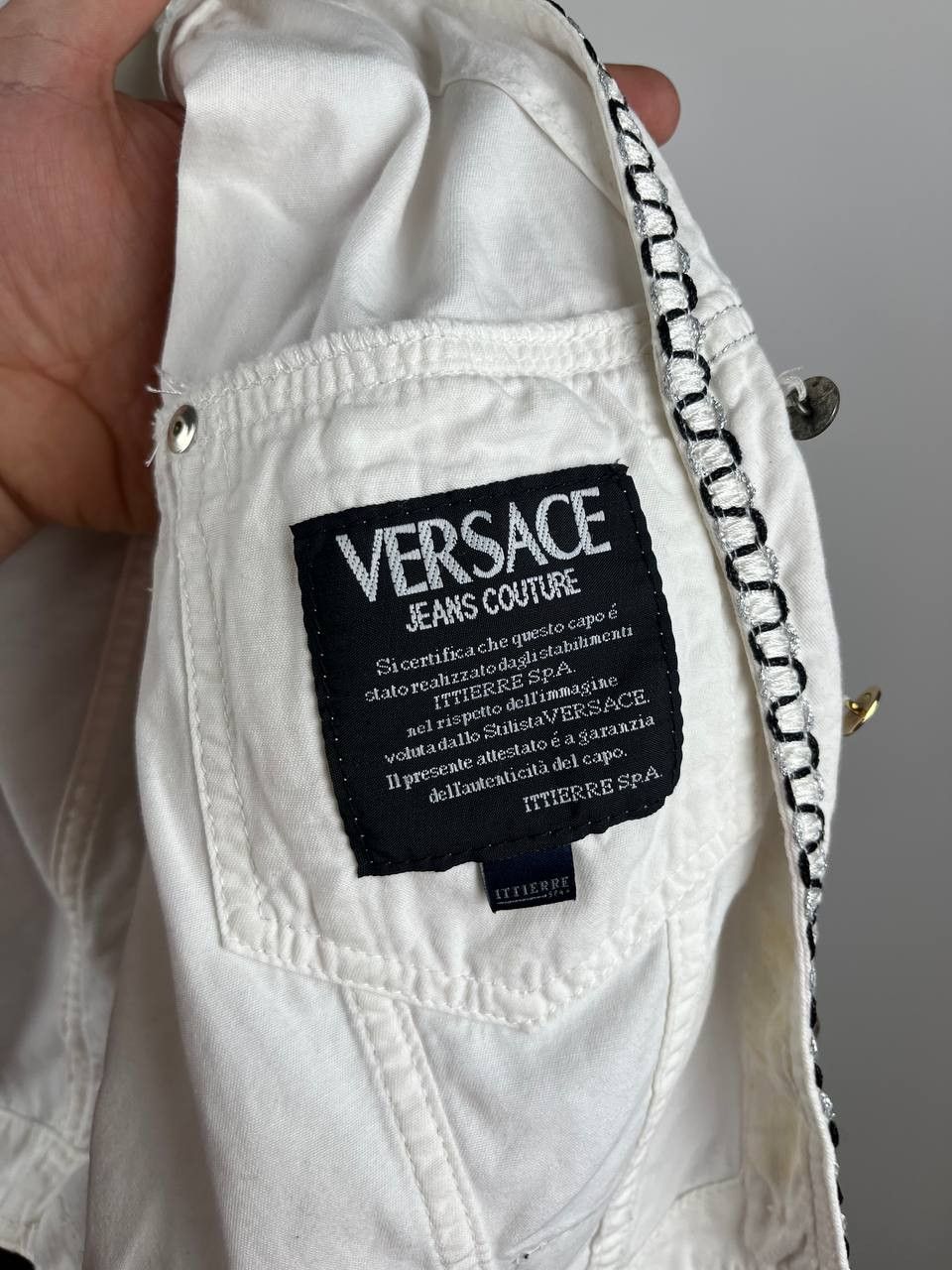 Versace Jeans Couture Vintage Versace Jeans Couture White Denim Vest Made in Italy Size S / US 4 / IT 40 - 10 Thumbnail