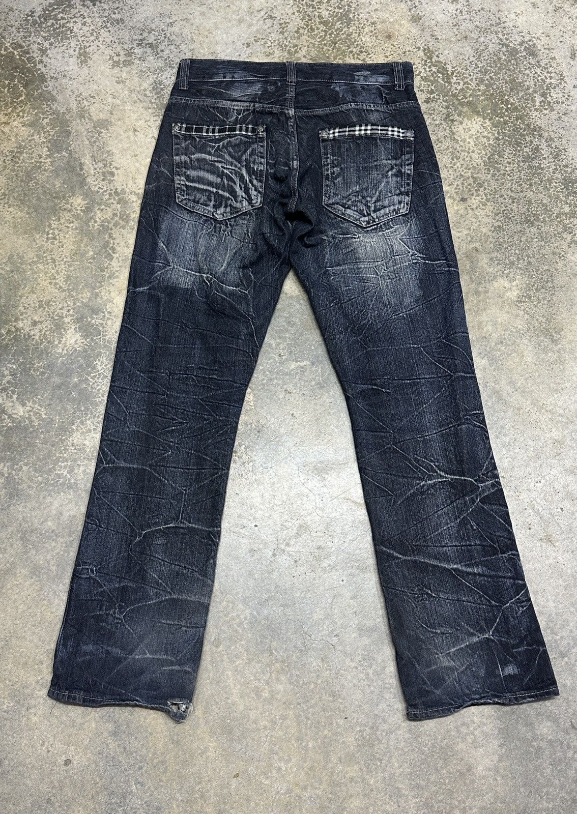 If Six Was Nine × Japanese Brand Vintage Wild Life Denim Clawmark Distressed Washed Jean Size US 33 - 2 Thumbnail