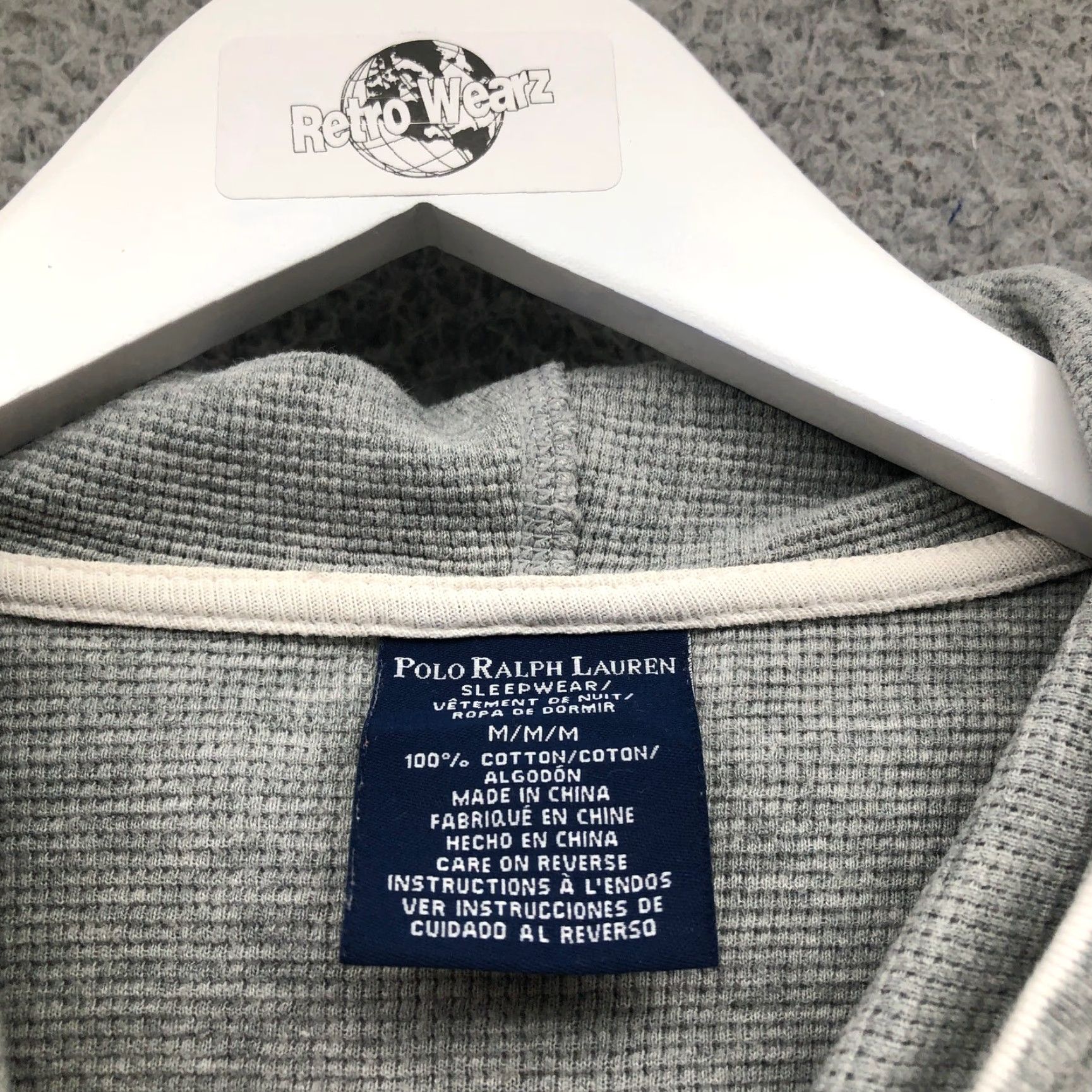 Polo Ralph Lauren Polo Ralph Lauren Thermal Hooded Shirt Mens M Long Sleeve Gray Sleepwear Logo™ Size US M / EU 48-50 / 2 - 3 Thumbnail