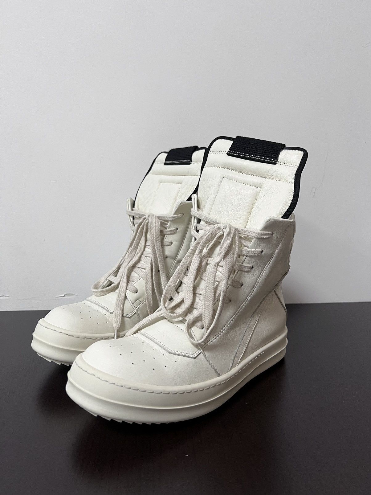 Rick Owens Rick owens geobasket black/milk sz 36 Size US 6 / IT 36 - 1 Thumbnail