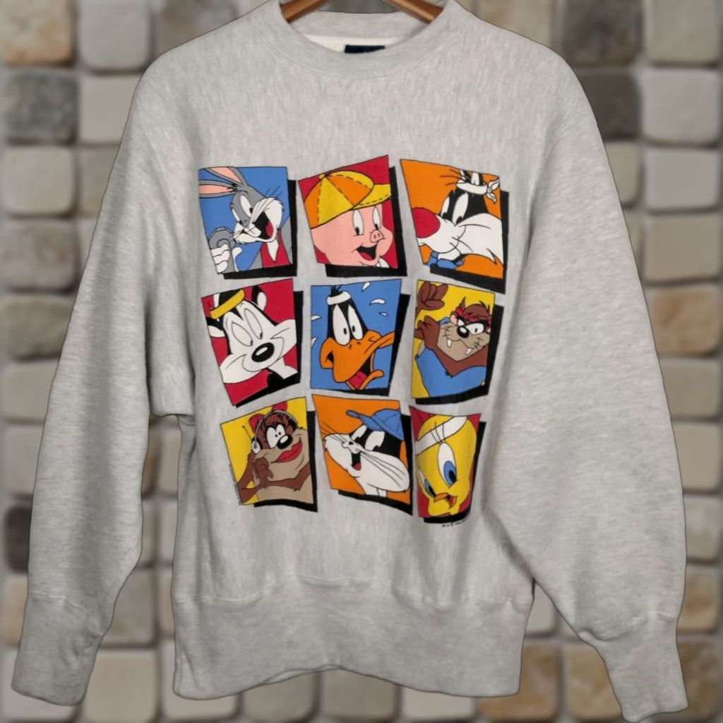 Vintage VINTAGE Garment Graphics 90s Bugs Bunny Sweatshirt Adult Medium Gray Graphic Print Crew Neck Mens Size US M / EU 48-50 / 2 - 1 Thumbnail