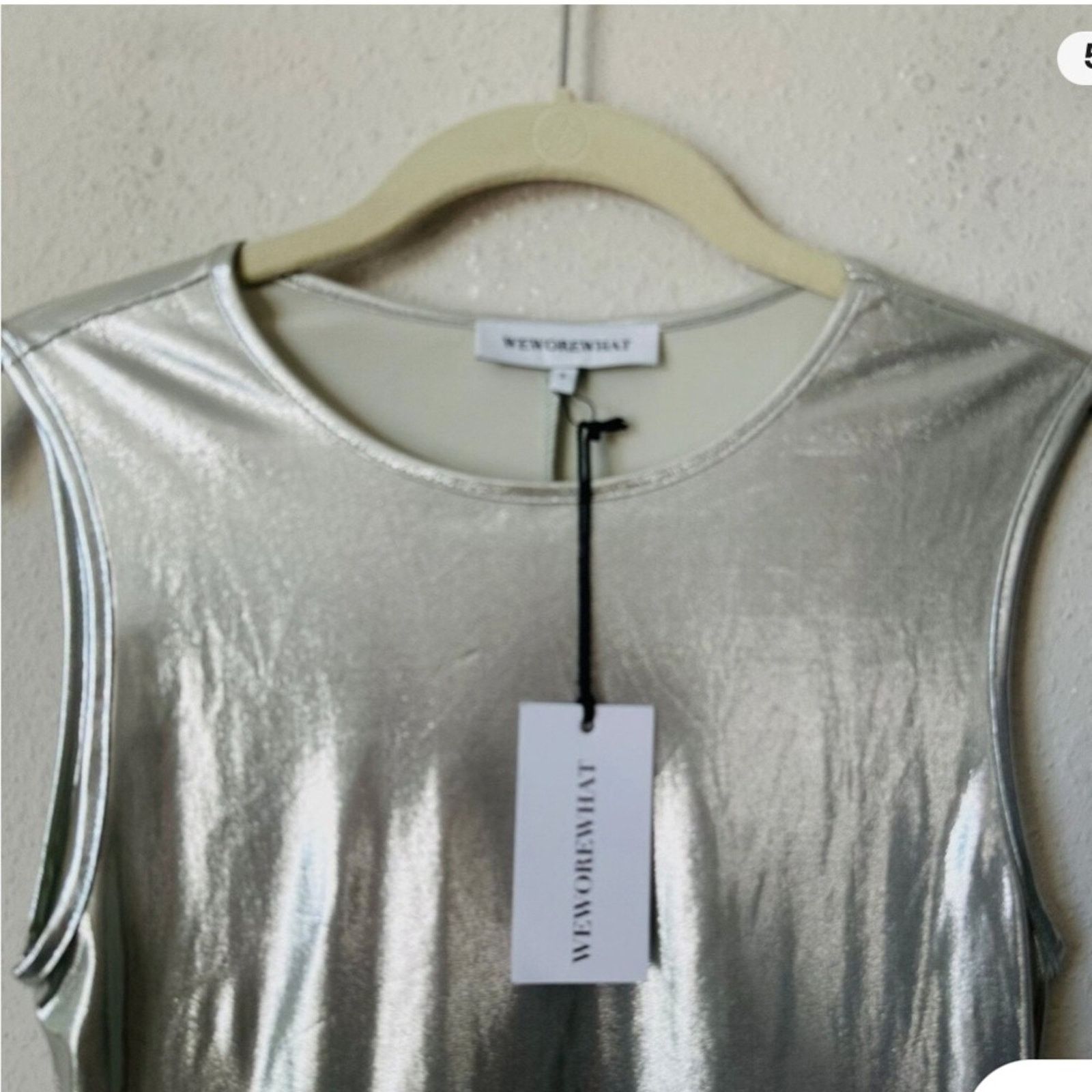 WeWoreWhat 197 NWT WeWoreWhat Revolve $128 Silver Dress Size S Size S / US 4 / IT 40 - 3 Thumbnail