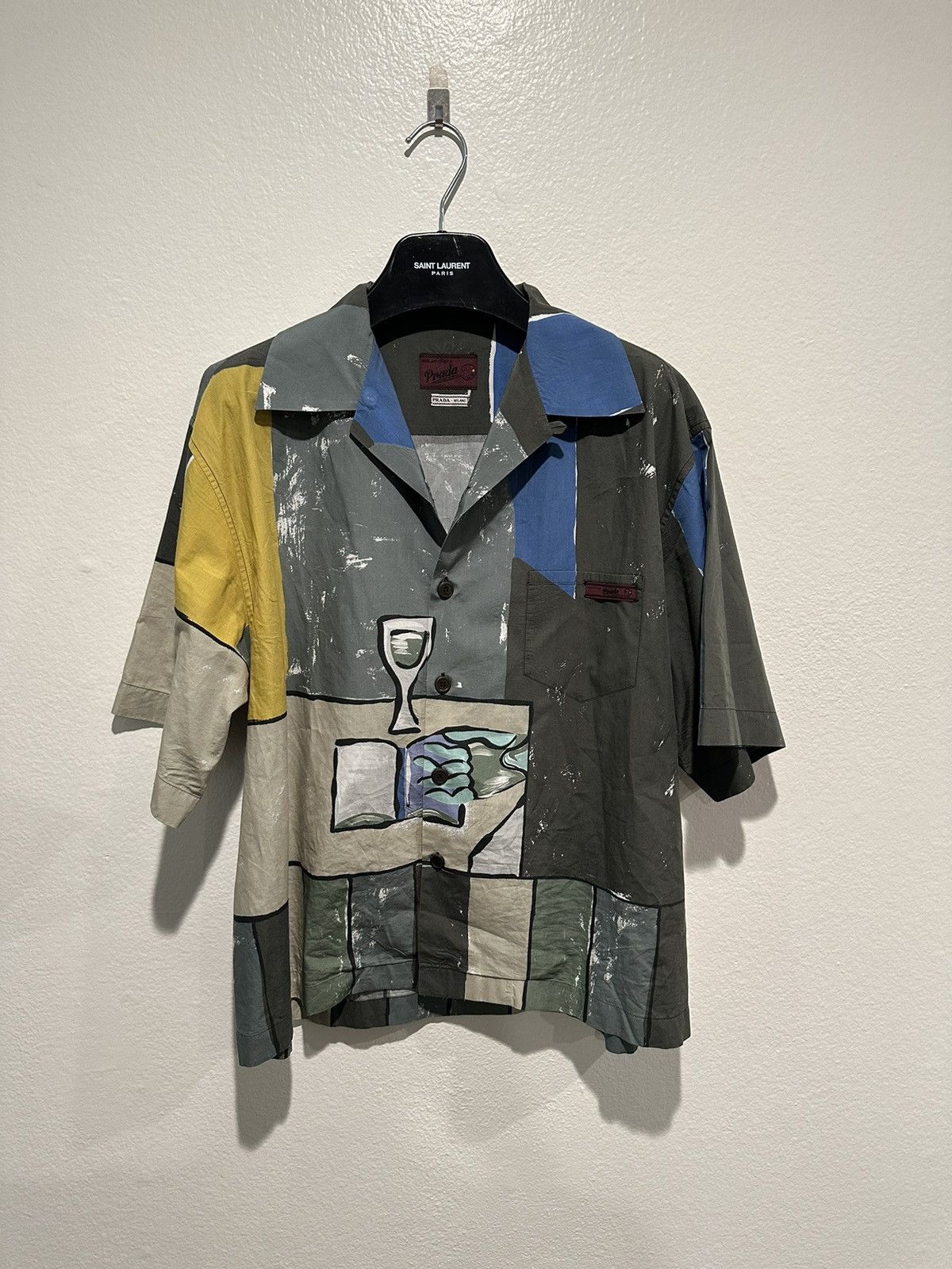 Prada SS17 Abstract Wine Shirt Size US XL / EU 56 / 4 - 1 Thumbnail