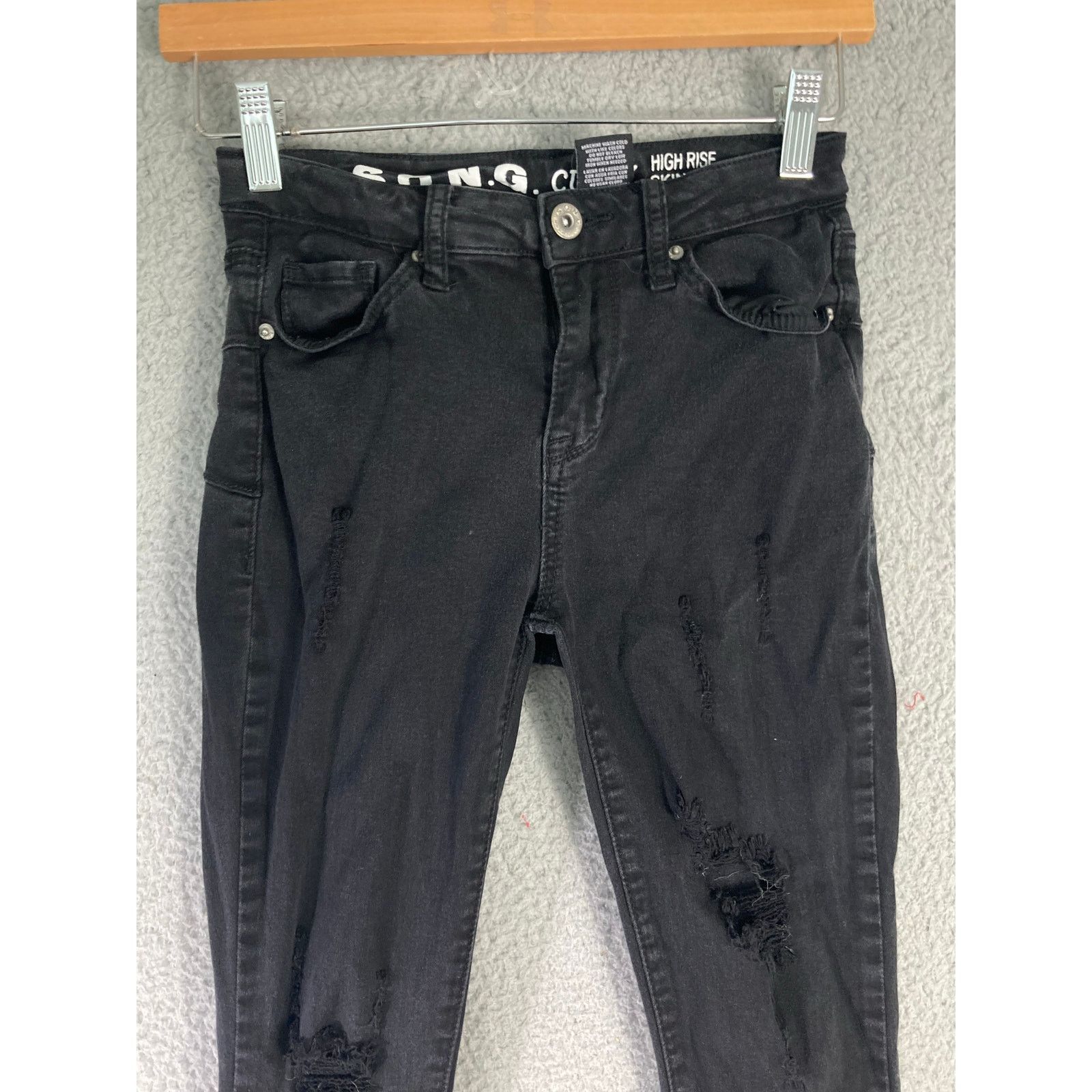 Other Women's Curvy High Rise Skinny Ankle Jeans Black Size 1 Size 22" - 2 Thumbnail