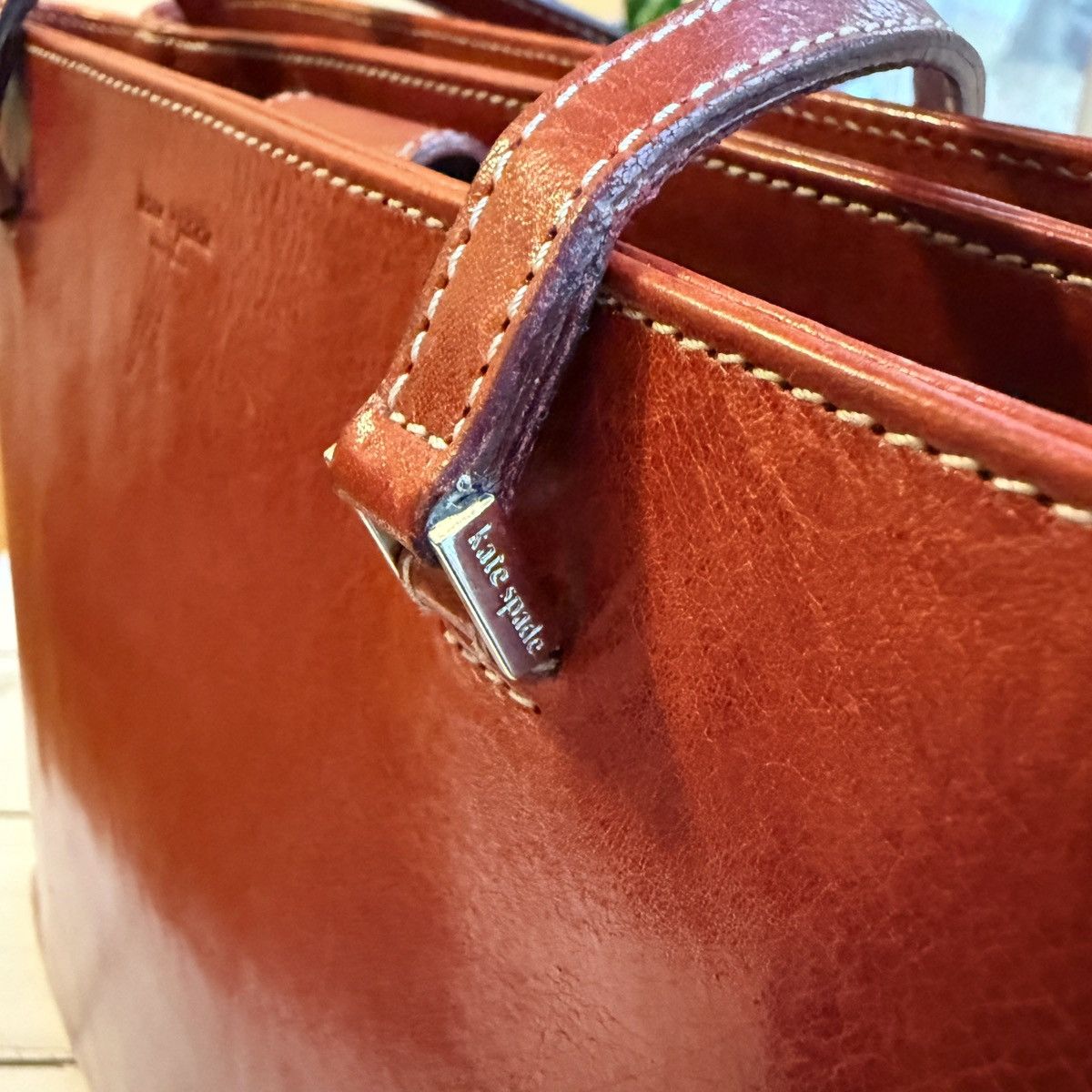 Kate Spade Vintage Red All Leather Tote, Made in Itay Size ONE SIZE - 3 Thumbnail