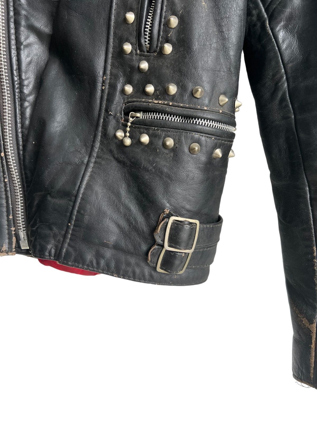 Kadoya 1980s Kadoya Style Stud Double Collar Leather Biker Jacket Size US M / EU 48-50 / 2 - 5 Thumbnail