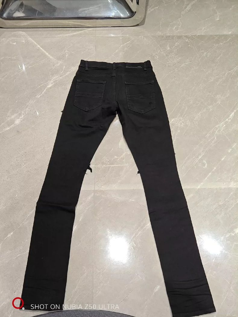 Amiri Amiri 17FW Autumn and Winter Black Patchwork Hole Elastic T Size US 29 - 8 Thumbnail