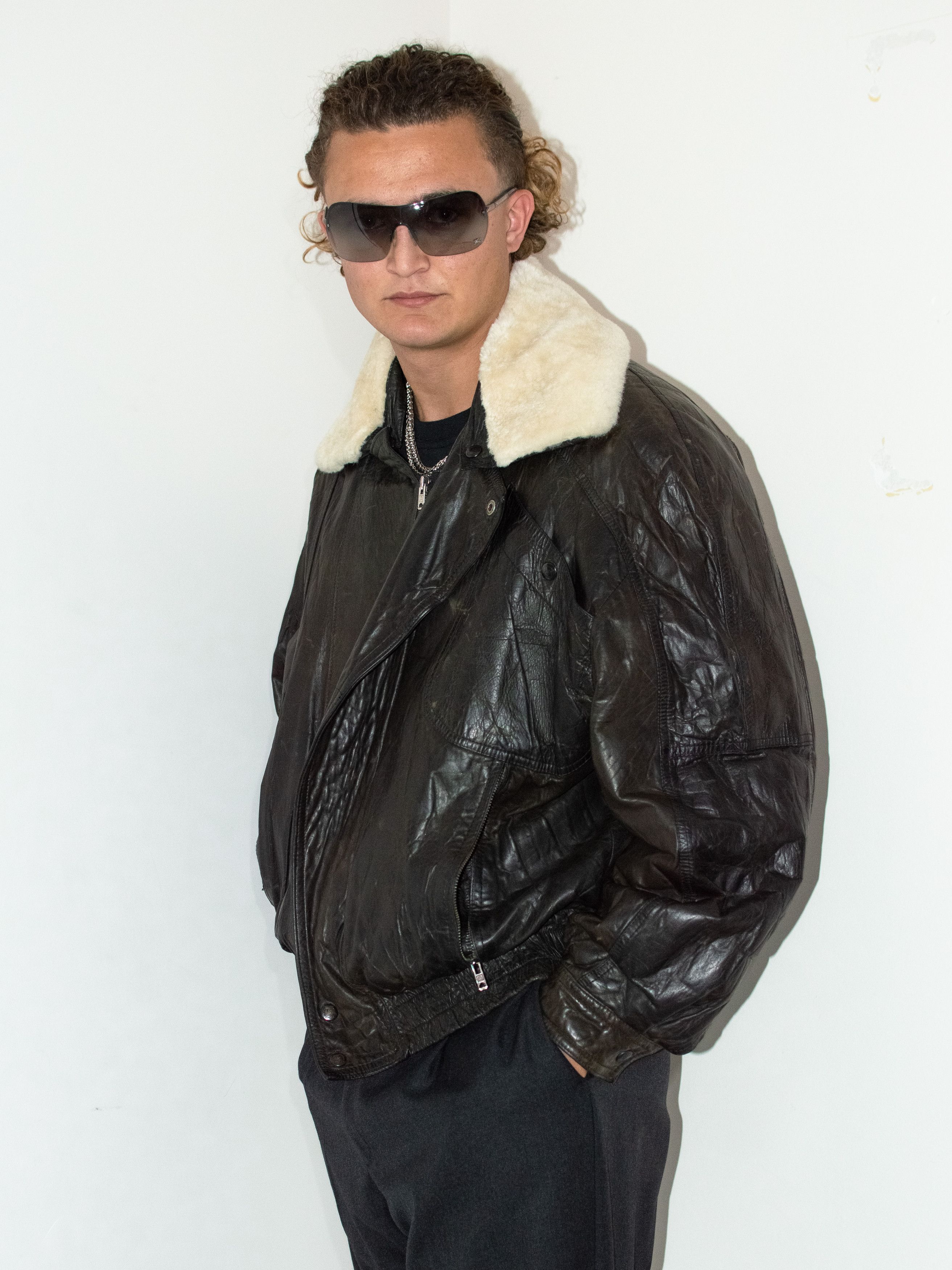 Japanese Brand × Vintage Vintage 80s Oversize Fur Collar Faded Dark Brown Jacket Size US XL / EU 56 / 4 - 5 Thumbnail