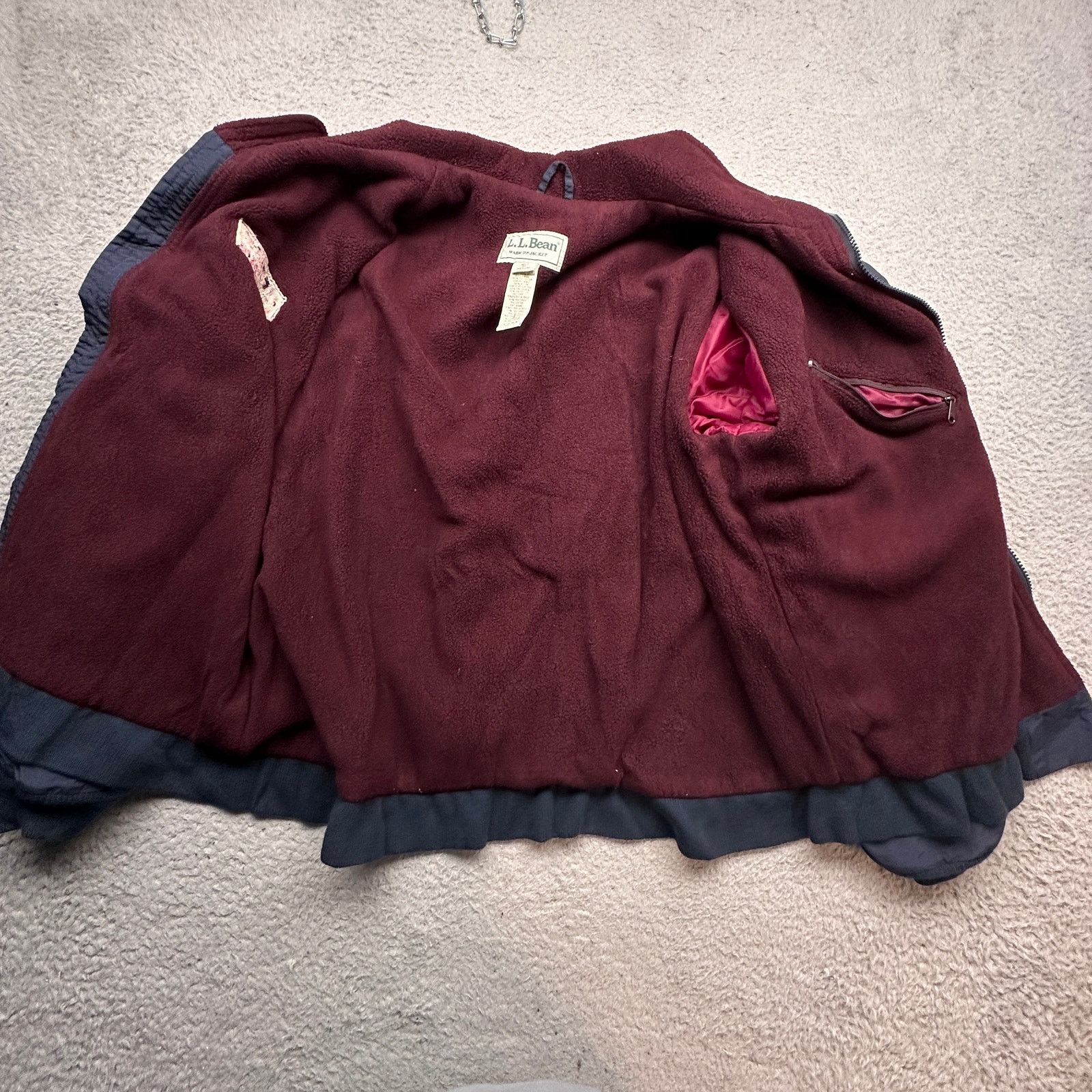 L.L. Bean LL Bean Warm Up Fleece Lined Coach Jacket Mens Medium Navy Size US M / EU 48-50 / 2 - 6 Thumbnail