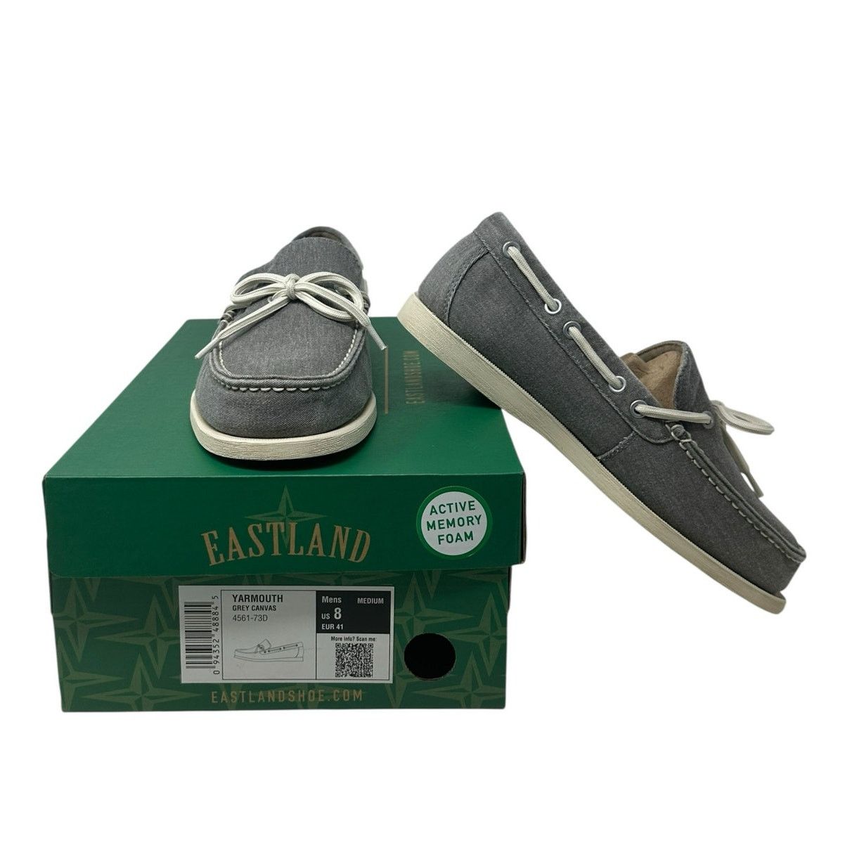 Eastland Eastland Men's Grey Yarmouth Canvas Boat Shoes 8D Size US 8 / EU 41 - 1 Thumbnail