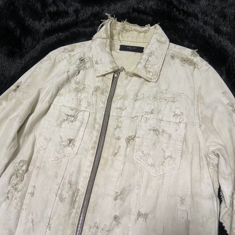 Amiri Amiri White oil-stained jacket 2502-Nextarrow Size US S / EU 44-46 / 1 - 6 Thumbnail
