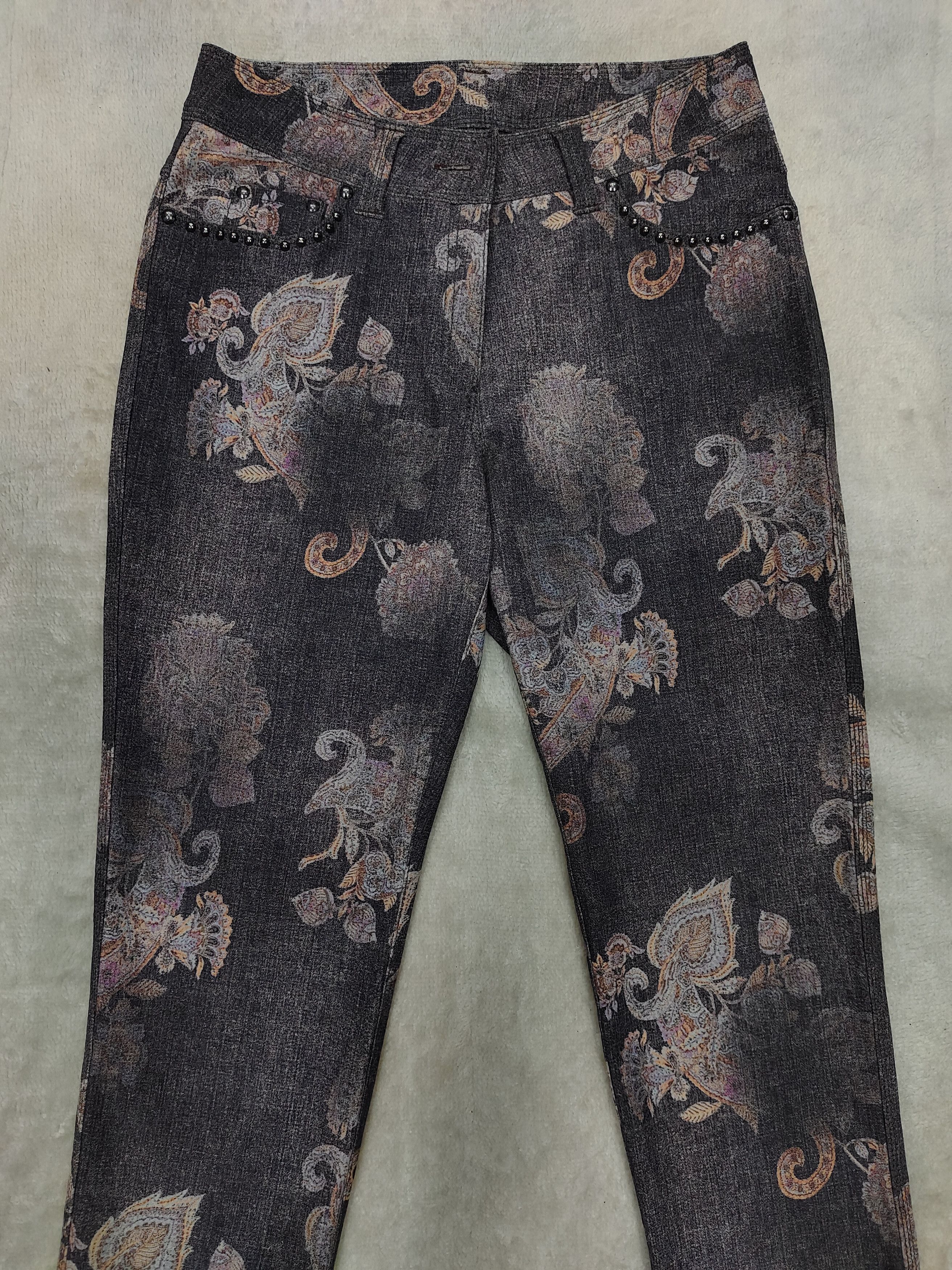 Japanese Brand DOPE🇯🇵La Moda Goji🇯🇵 Art Graphic Studded Pants Size 28" / US 6 / IT 42 - 2 Thumbnail