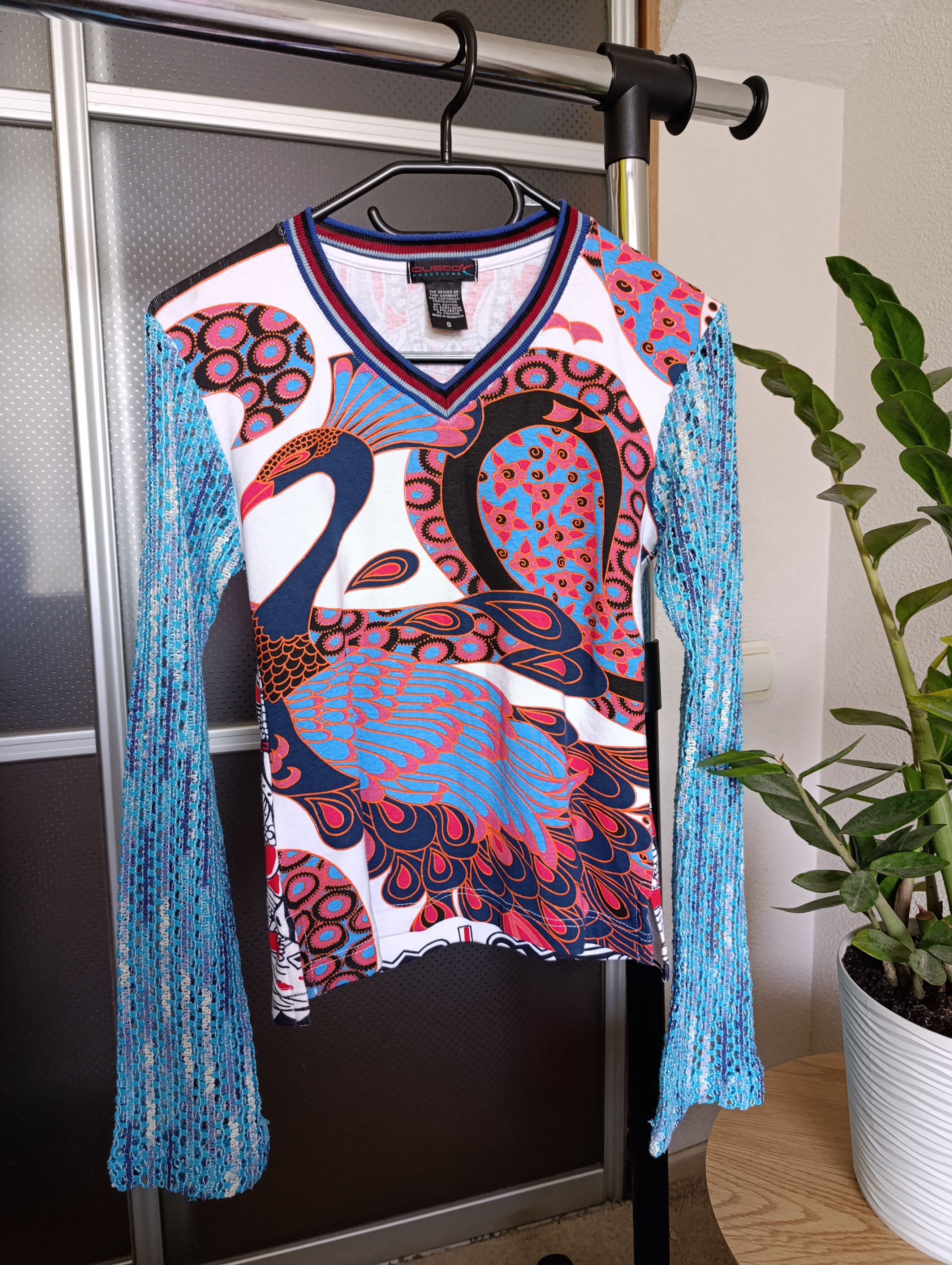 Y2K CUSTO BARCELONA VINTAGE ARCHIVE MESH TOP LONGSLEEVE