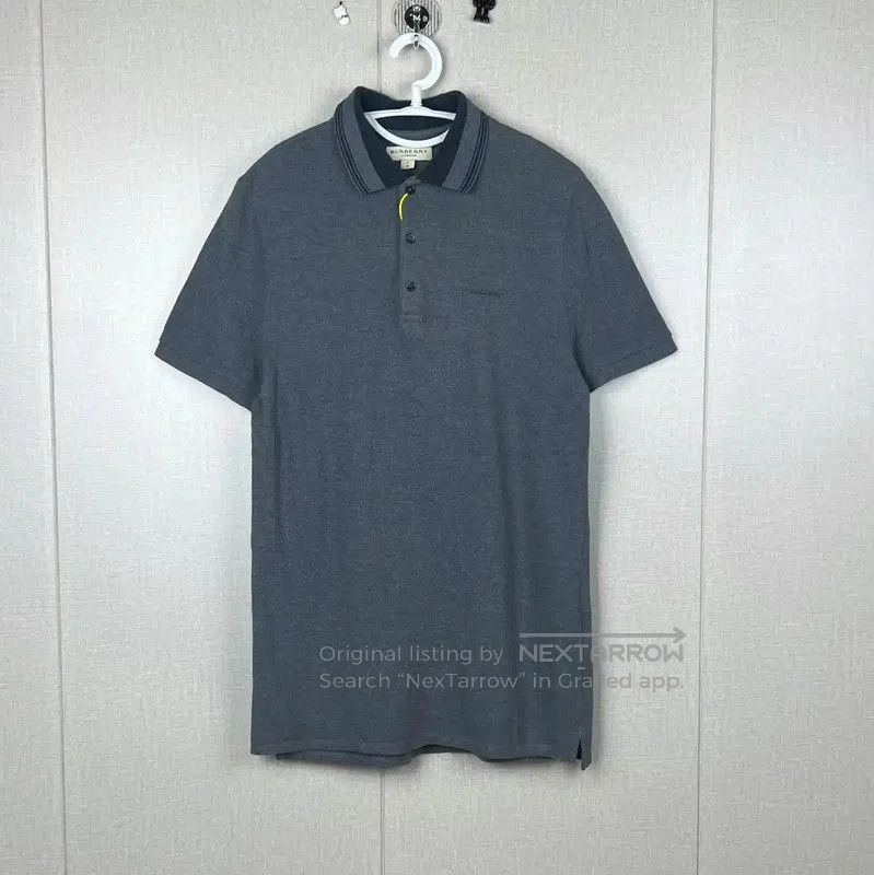 Burberry Burberry Men's Dark Gray Cotton Polo Shirt. Size US L / EU 52-54 / 3 - 1 Thumbnail