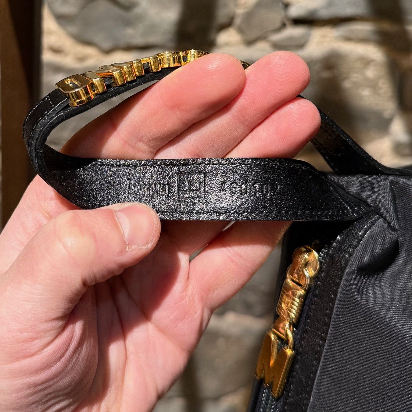 Moschino Moschino Vintage Black Nylon Logo Wristlet Pouch Size ONE SIZE - 10 Thumbnail