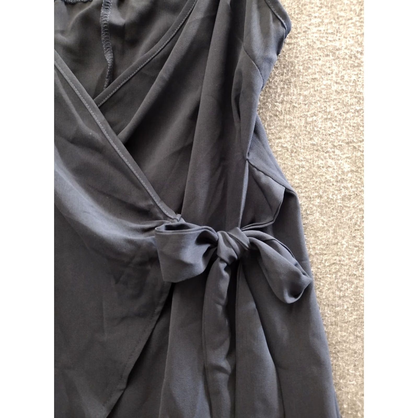 Vintage Unbranded Women's Blue Sleeveless Wrap Mini Dress Navy M Sleeveless Dress Size M / US 6-8 / IT 42-44 - 3 Thumbnail