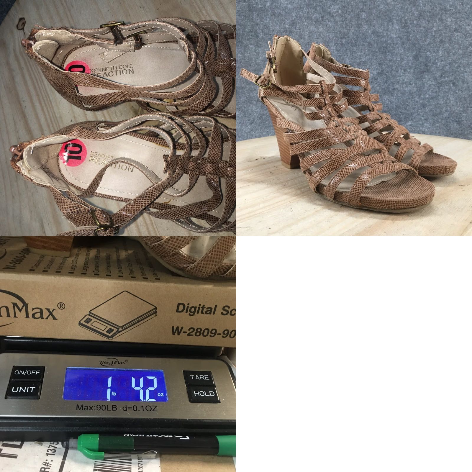 Kenneth Cole Kenneth Cole Reaction Sandal Womens 10M Brown Tropical Vine Strappy Snakeskin Shoes Size US 10 / IT 40 - 10 Thumbnail