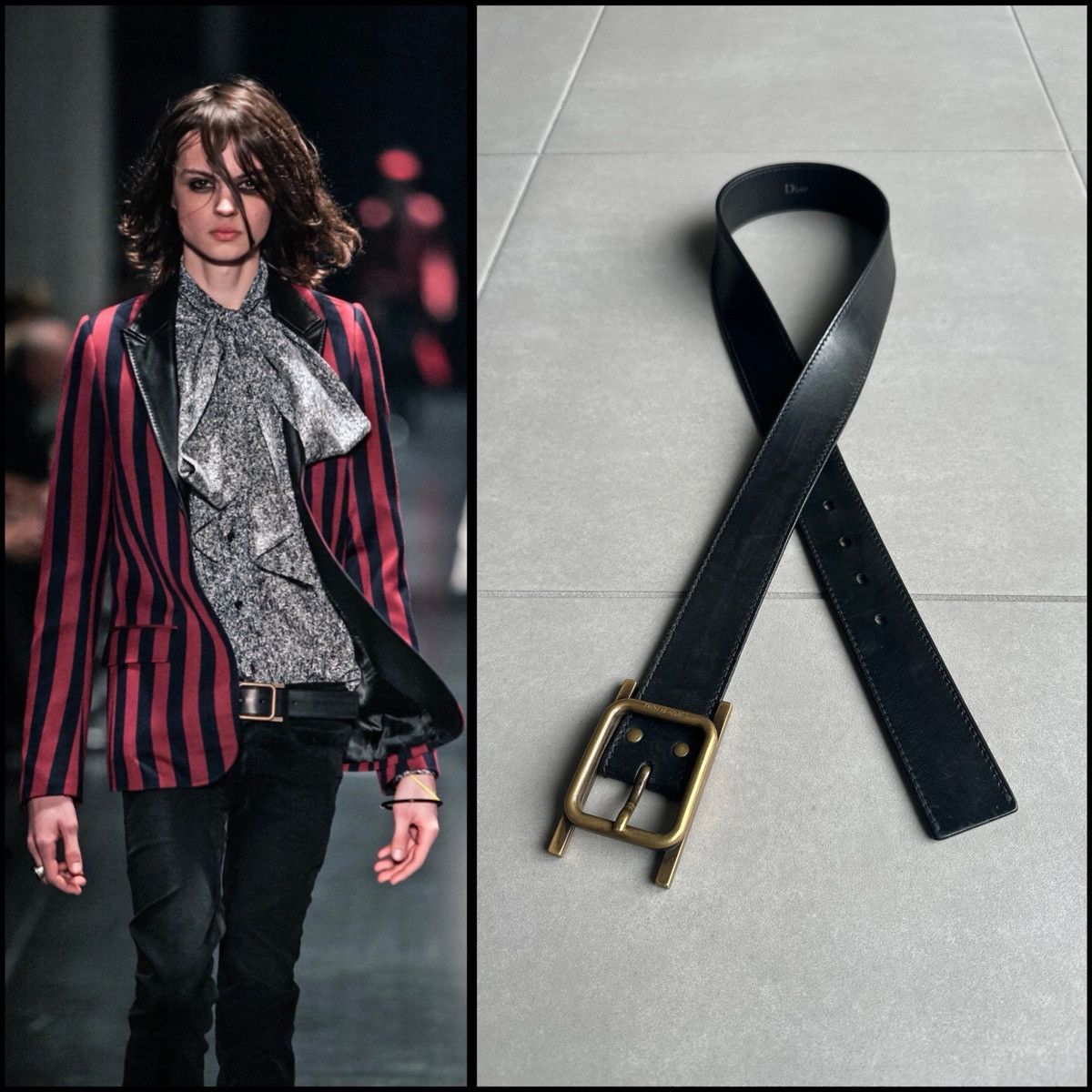 小物 dior homme 07aw archive belt Dior AW07 Dior Homme 'Navigate' Black Leather Double Wrap Belt