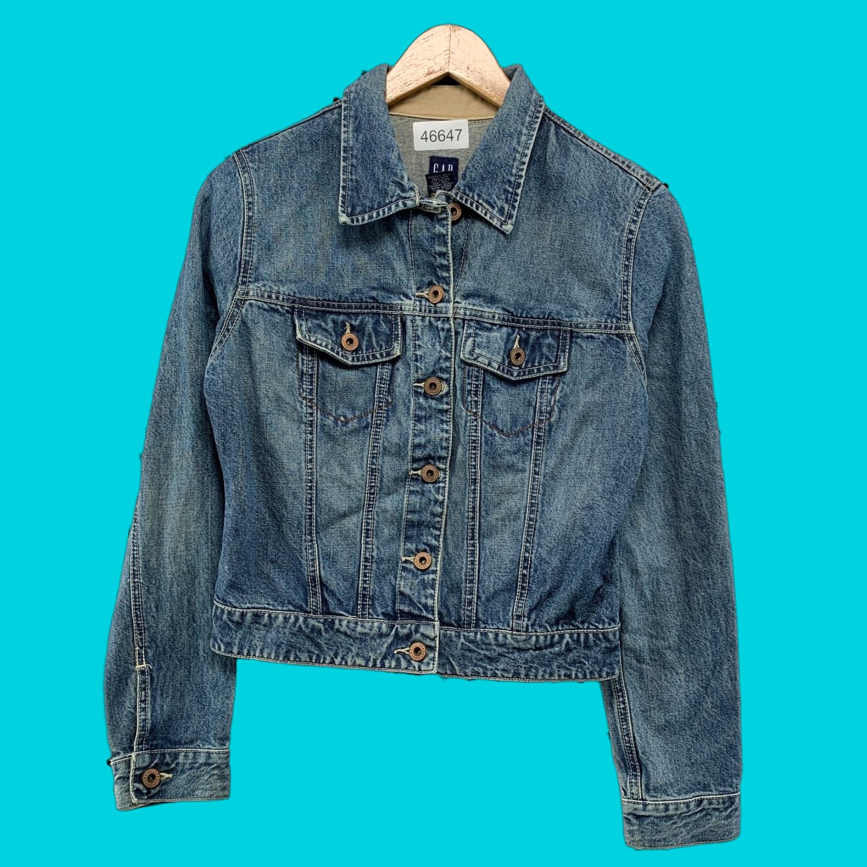 Gap VINTAGE Gap Denim Jacket Womens XS Blue Trucker Y2K Punk Biker XS Womens Jacket Denim Blue Punk Biker 1980s 1990s Gap Size XS / US 0-2 / IT 36-38 - 1 Thumbnail