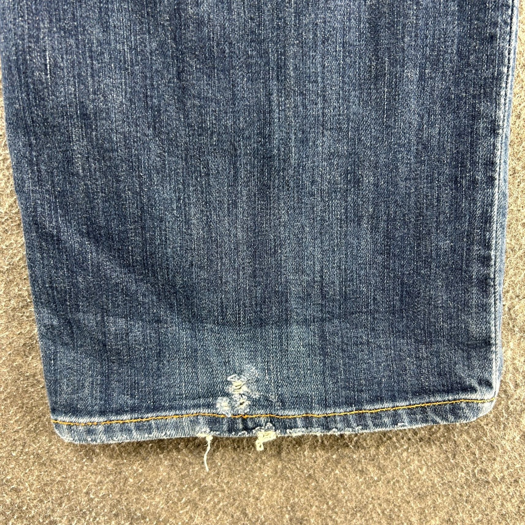 Lucky Brand Lucky Brand 361 Jeans Mens 36x32 Blue Vintage Straight Distressed Dark Wash 5-Pocket Denim Regular Fit Size 36in Inseam 32in Button Zip Size US 36 / EU 52 - 6 Thumbnail