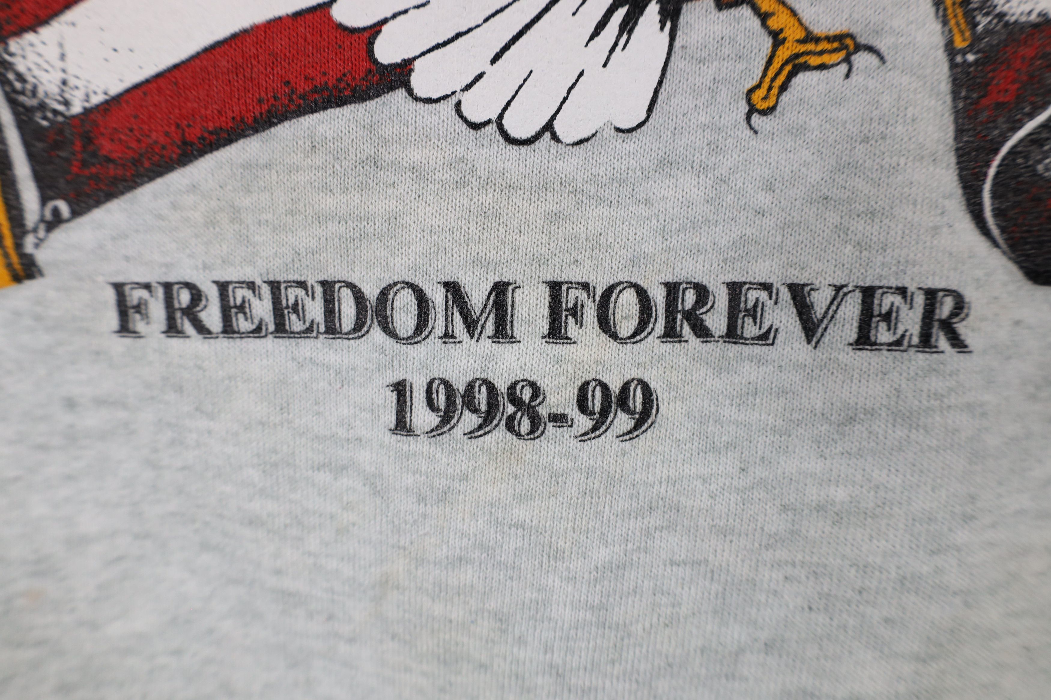 Vintage Vintage 90s Streetwear Flag Eagle Freedom Forever Sweatshirt Size US XXL / EU 58 / 5 - 5 Thumbnail