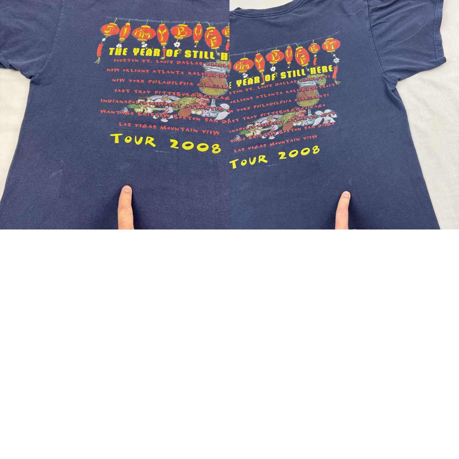 Anvil Y2K Jimmy Buffett 2008 Tour T Shirt Adult Large Year Of Still Here Concert Band Shirt Mens Blue Cotton Vintage Anvil Short Sleeve Crew Neck 4357hh Size US L / EU 52-54 / 3 - 10 Thumbnail