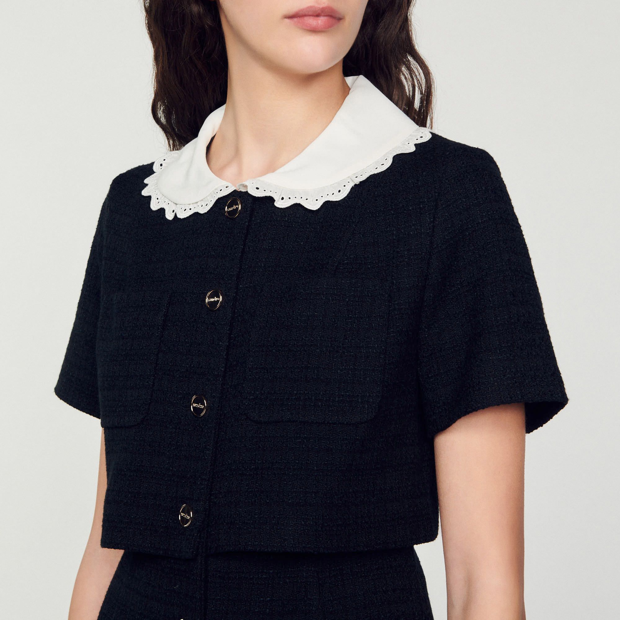 Sandro Short Tweed Dress Size XS / US 0-2 / IT 36-38 - 2 Thumbnail